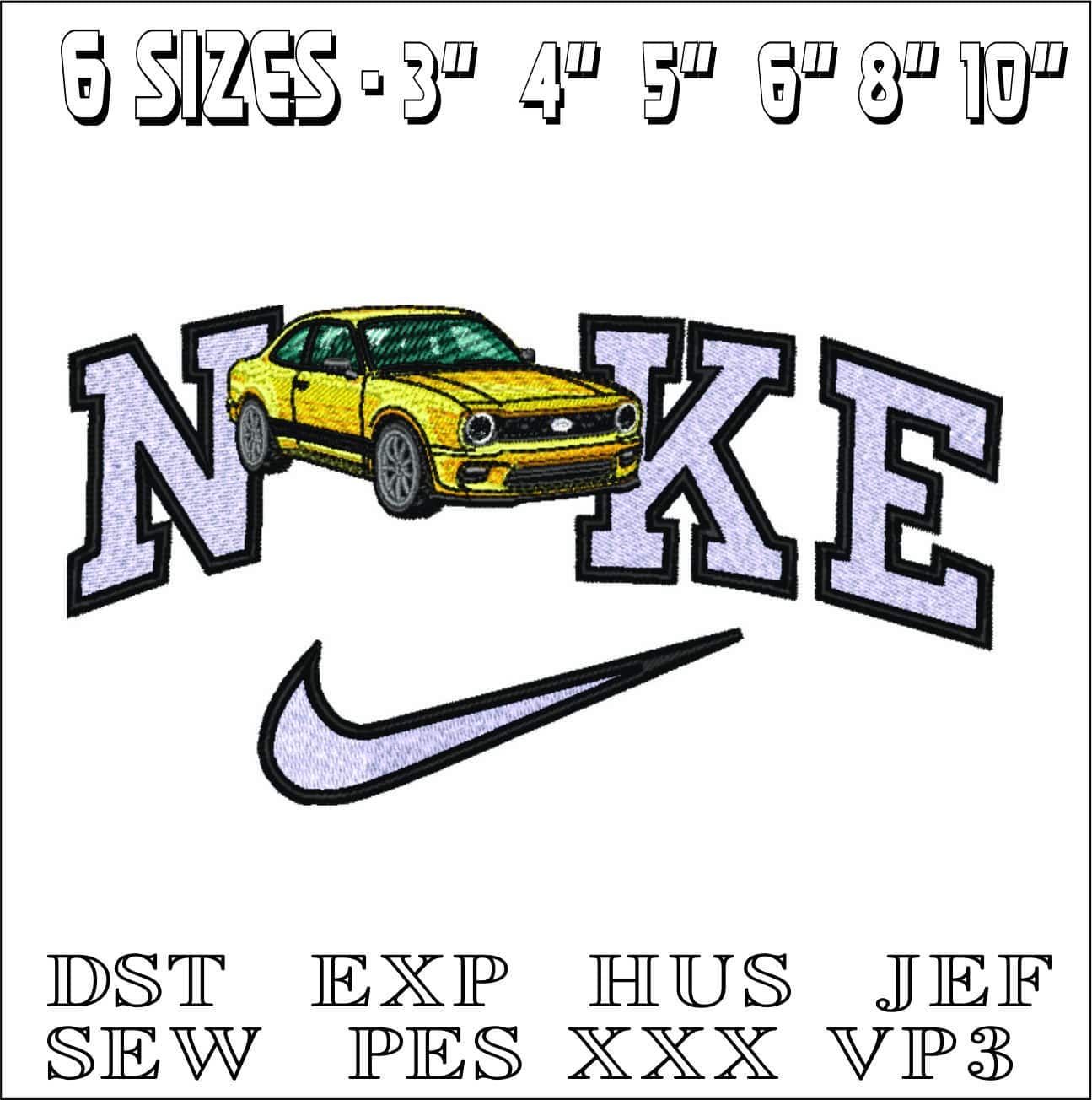 Nike Escort Mexico - Ford-Elegant embroidery design file - instant download — view 2