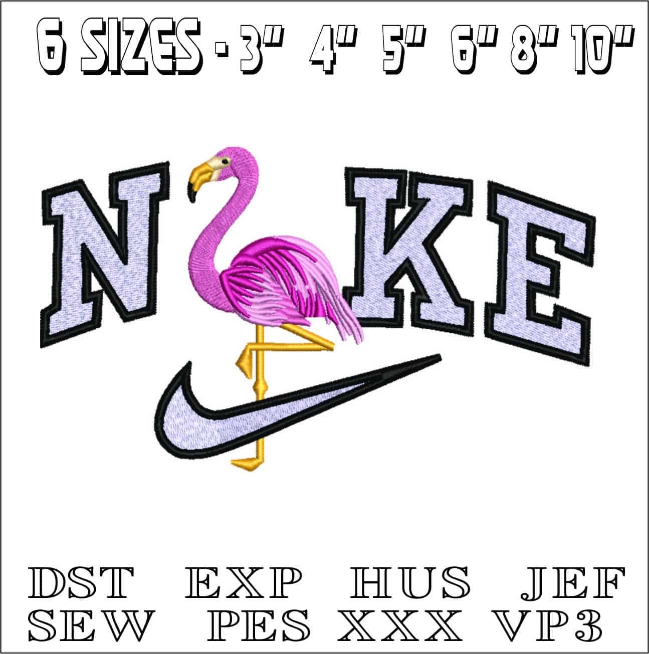 Nike Flamingo-Elegant embroidery design file - instant download — view 2