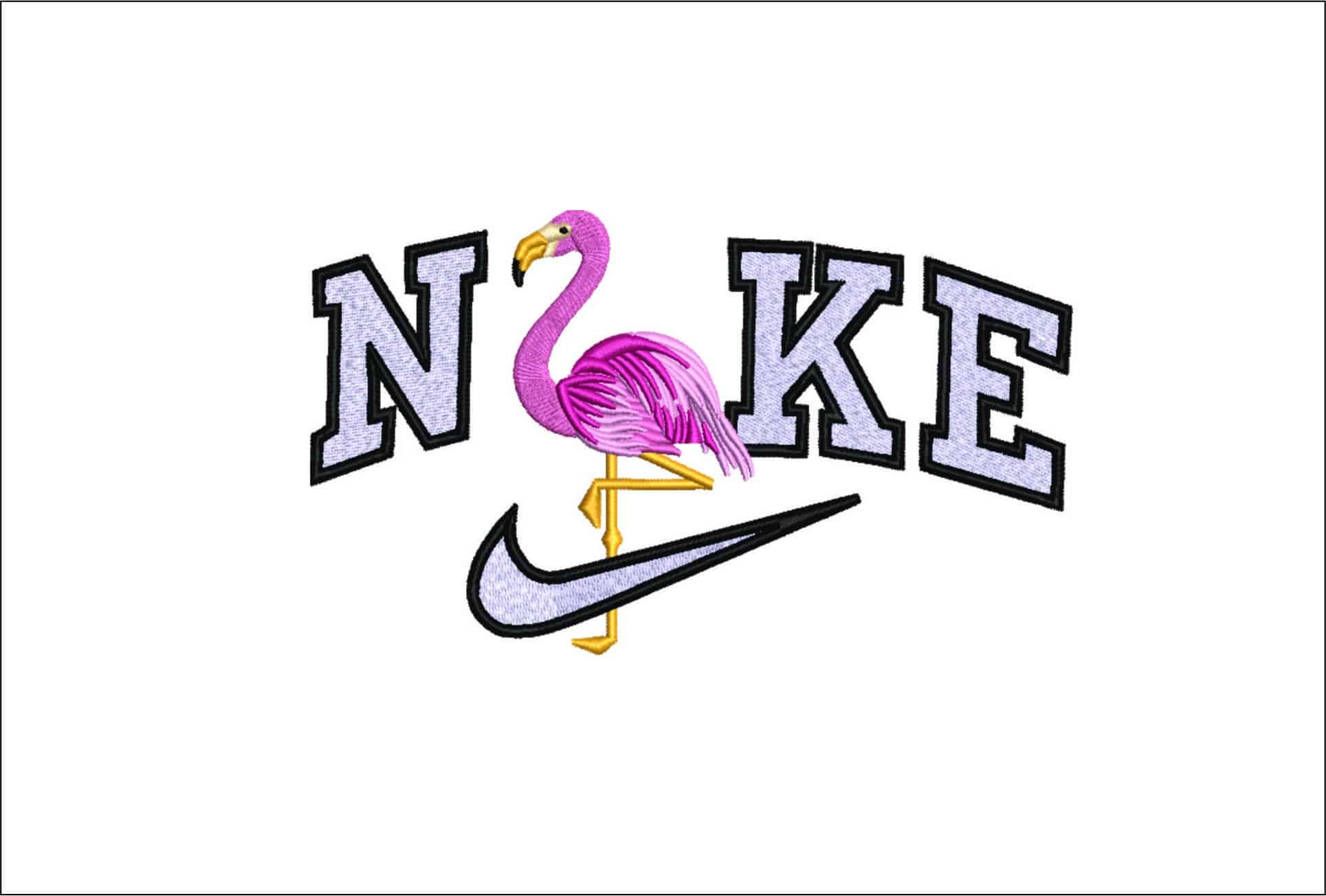 Nike Flamingo-Elegant embroidery design file - instant download