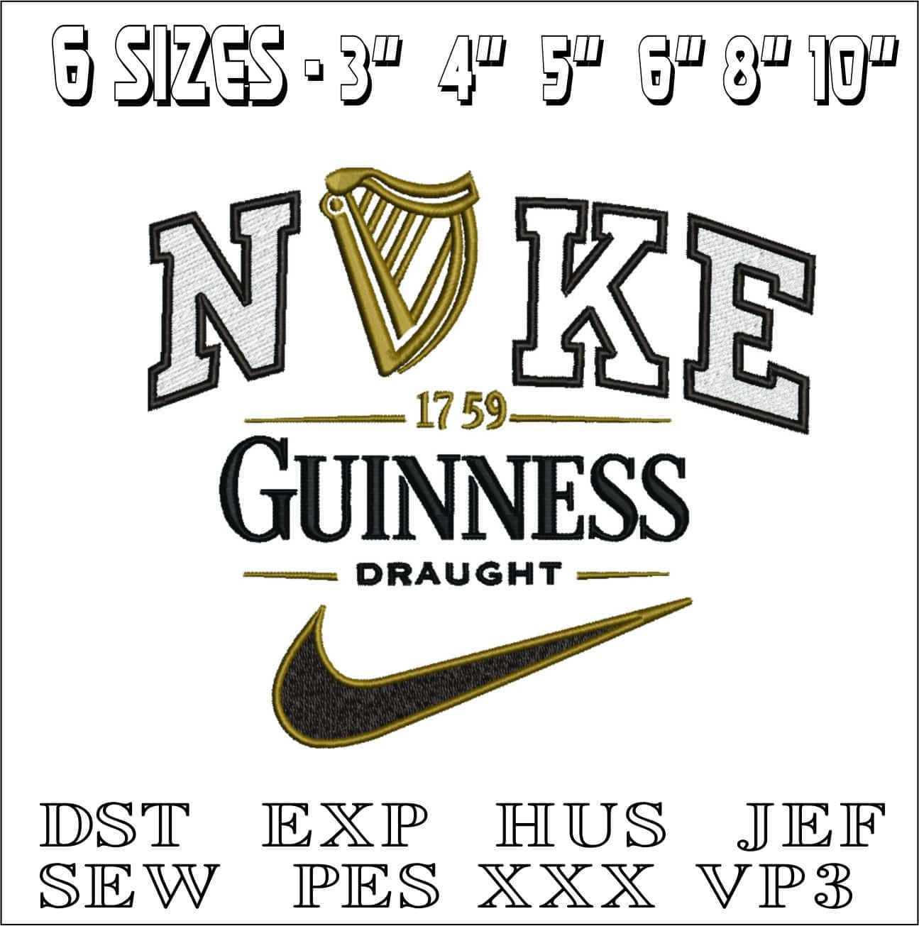 Nike Guinness Logo-Elegant embroidery design file - instant download — view 2