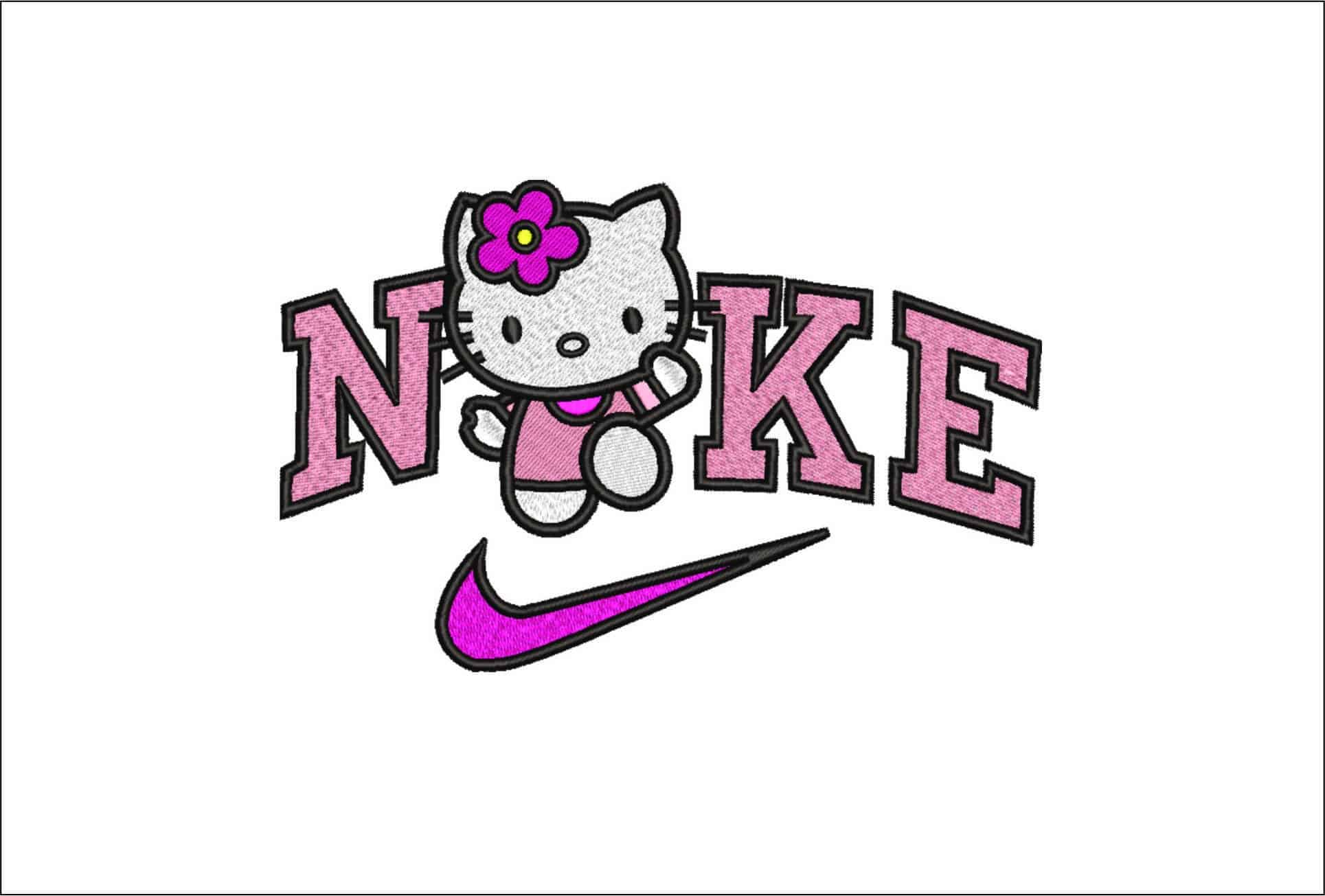 Nike Hello Kitty-Elegant embroidery design file - instant download