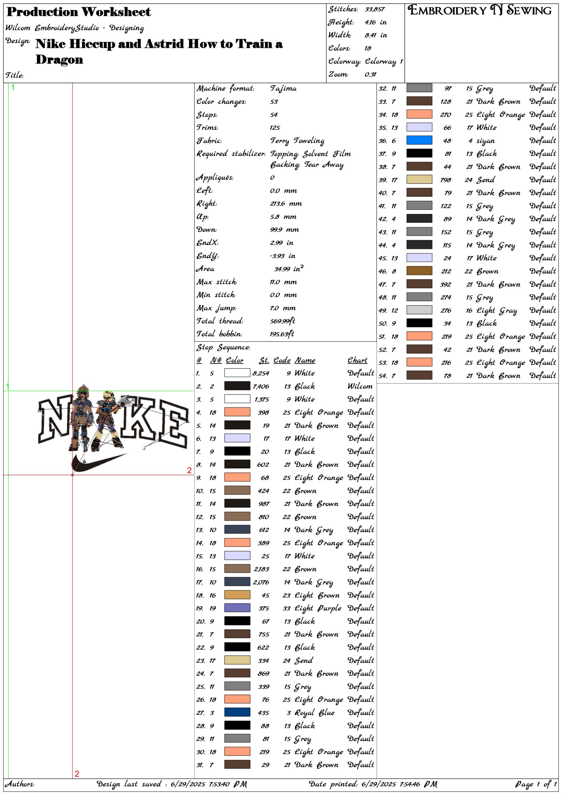 Nike Hiccup and Astrid How to Train a Dragon-Elegant embroidery design file - instant download — view 3