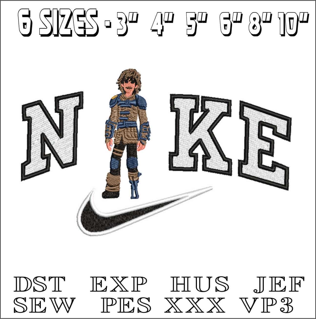 Nike Hiccup How to Train a Dragon-Elegant embroidery design file - instant download — view 2