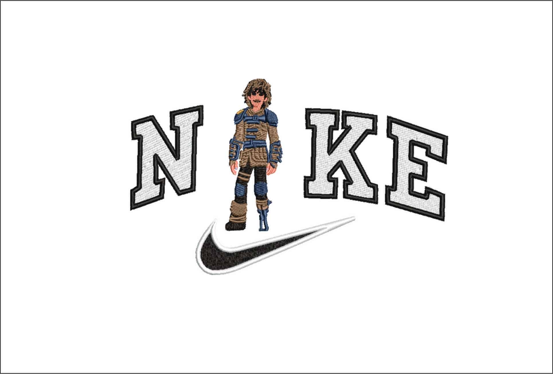 Nike Hiccup How to Train a Dragon-Elegant embroidery design file - instant download