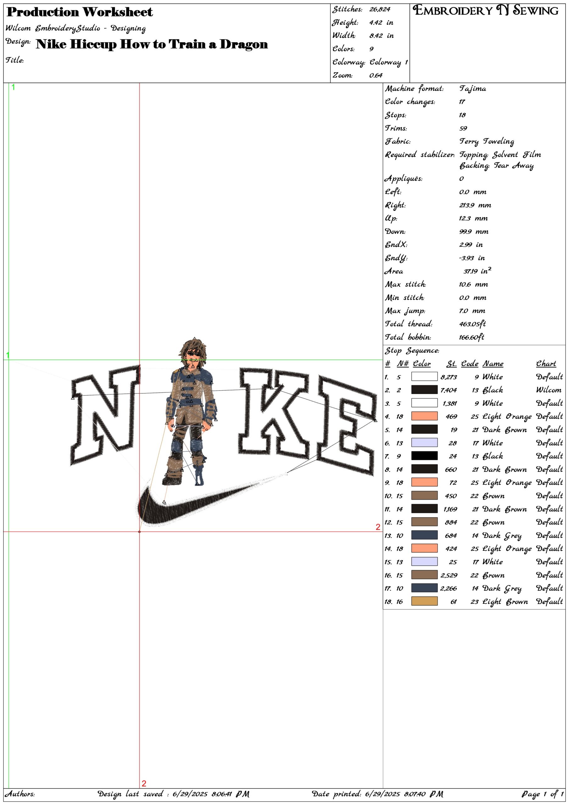 Nike Hiccup How to Train a Dragon-Elegant embroidery design file - instant download — view 3