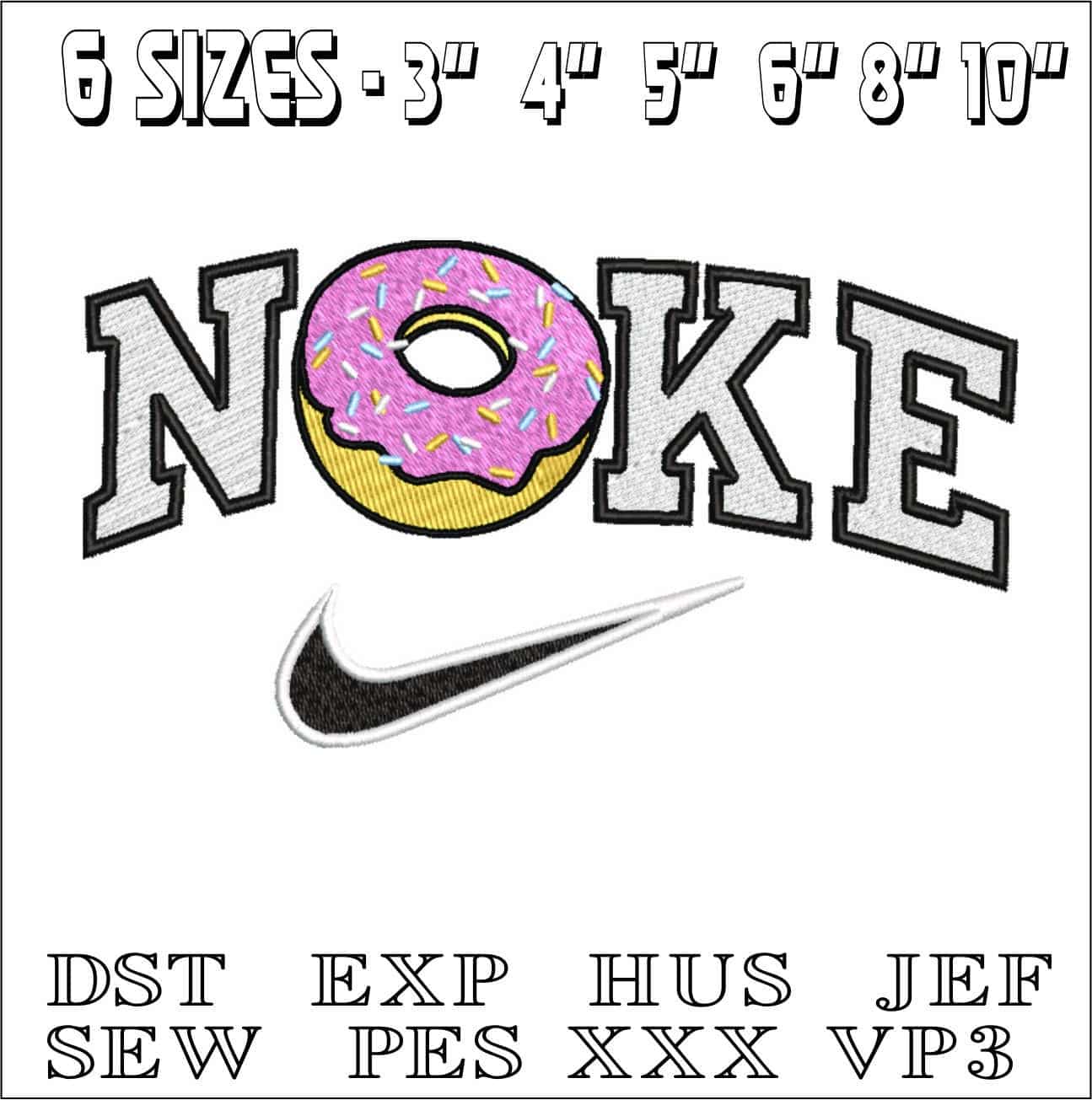 Nike Homer Simpsons Donut-Elegant embroidery design file - instant download — view 2