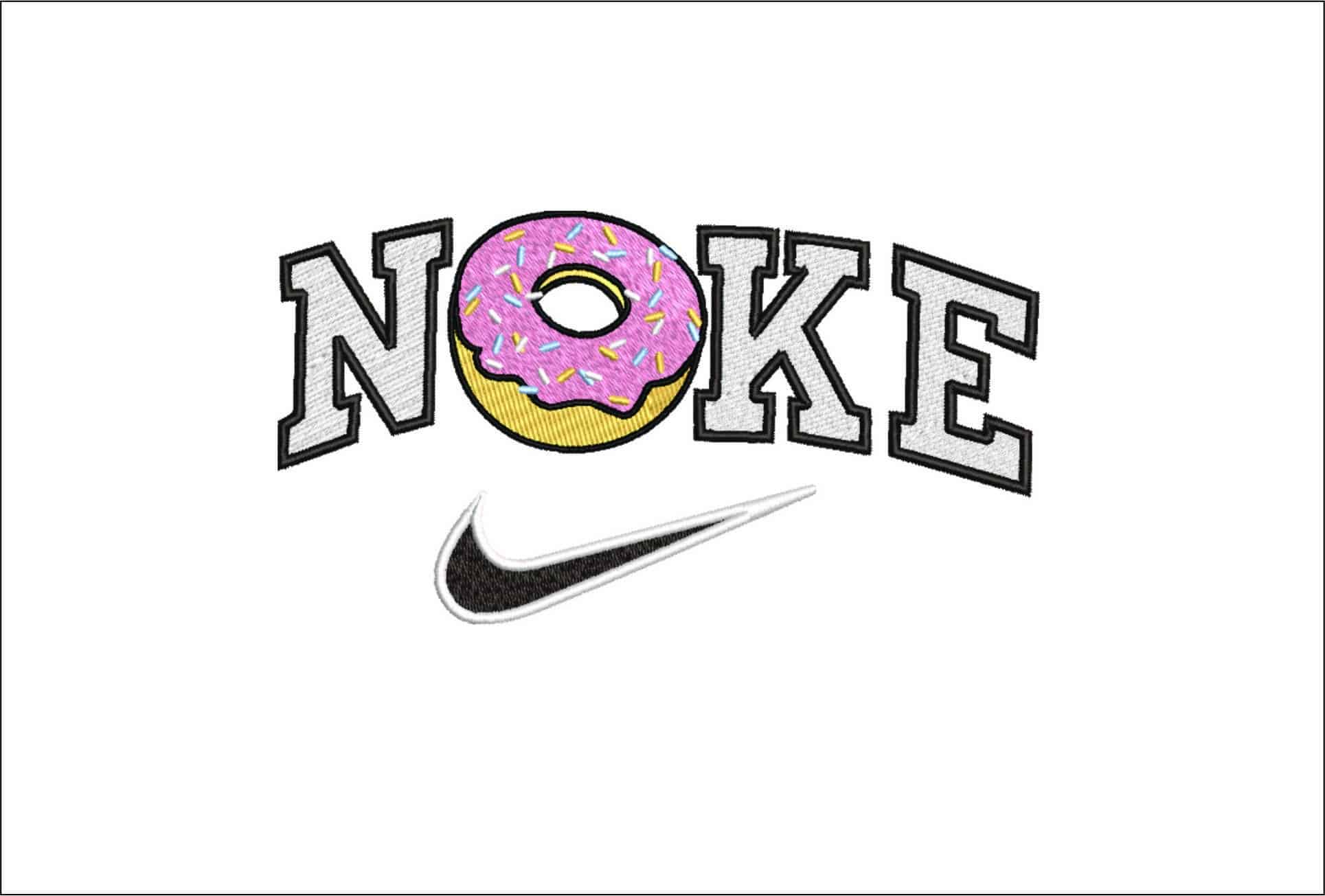 Nike Homer Simpsons Donut-Elegant embroidery design file - instant download
