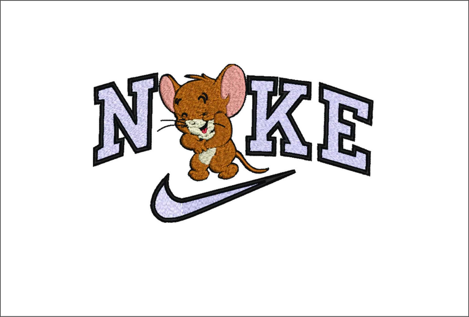 Nike Jerry Mouse Laughing-Elegant embroidery design file - instant download