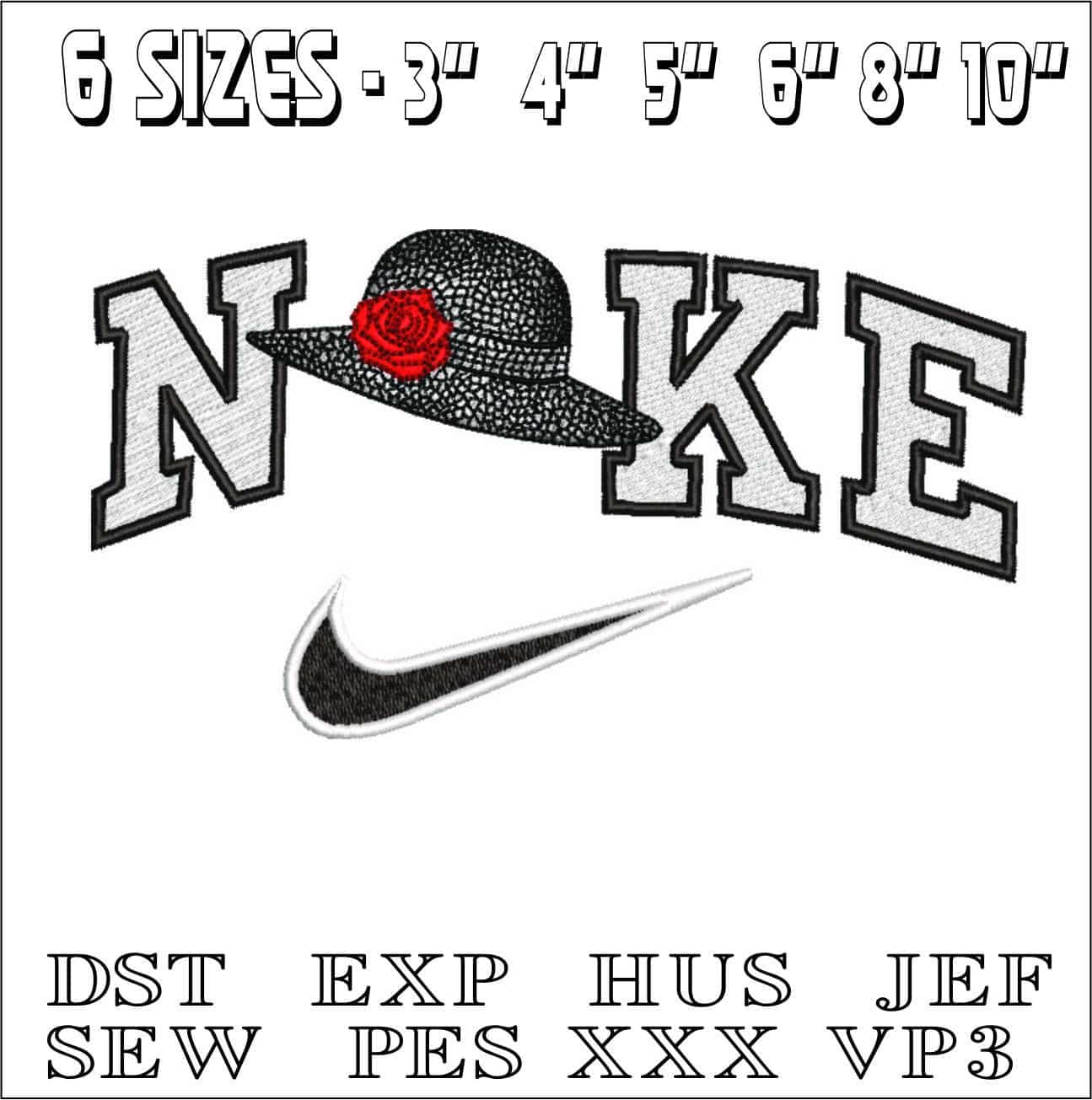 Nike Ladies Summer Hat-Elegant embroidery design file - instant download — view 2