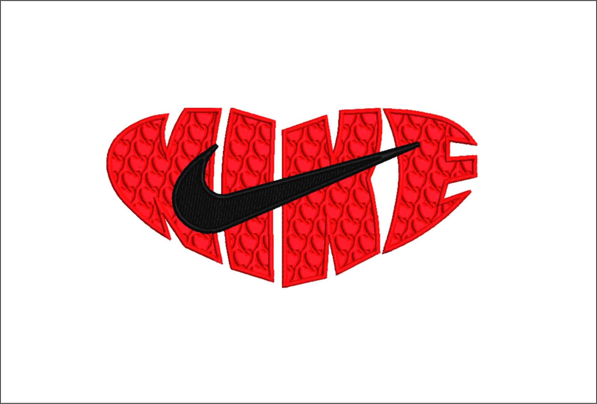 Nike Love Heart-Elegant embroidery design file - instant download