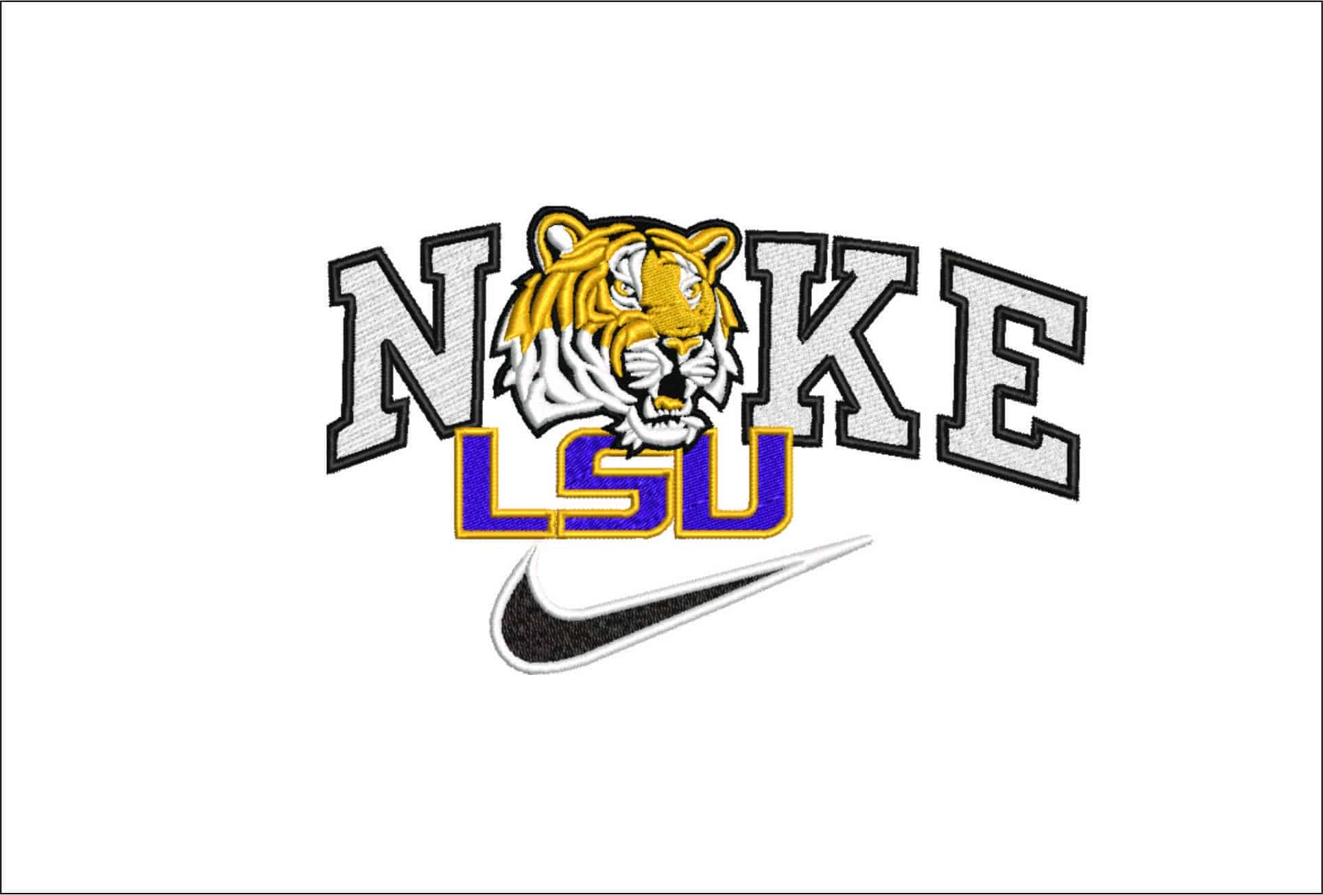Nike LSU Tigers 2006 2014-Elegant embroidery design file - instant download