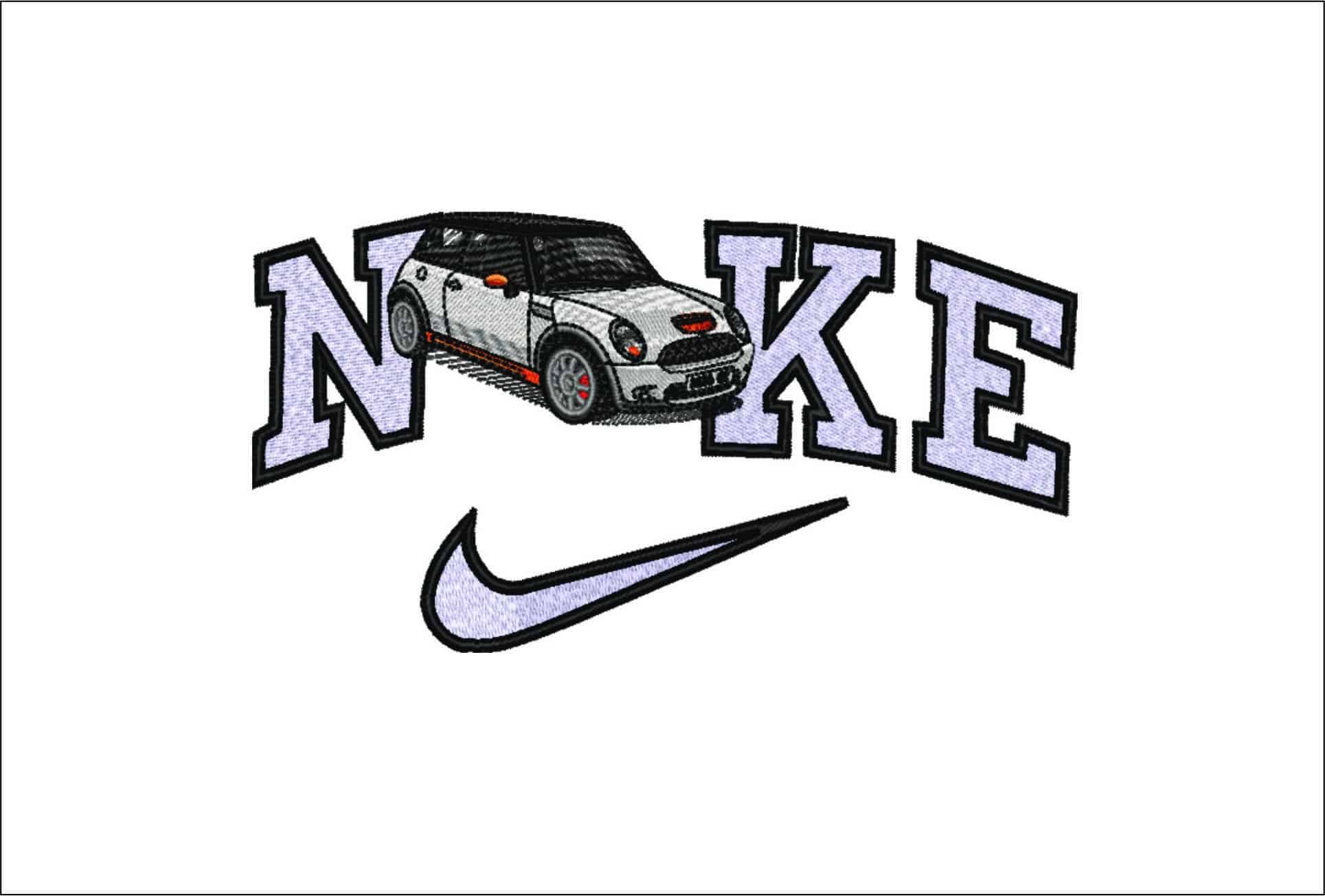 Nike Mini Cooper S-Elegant embroidery design file - instant download