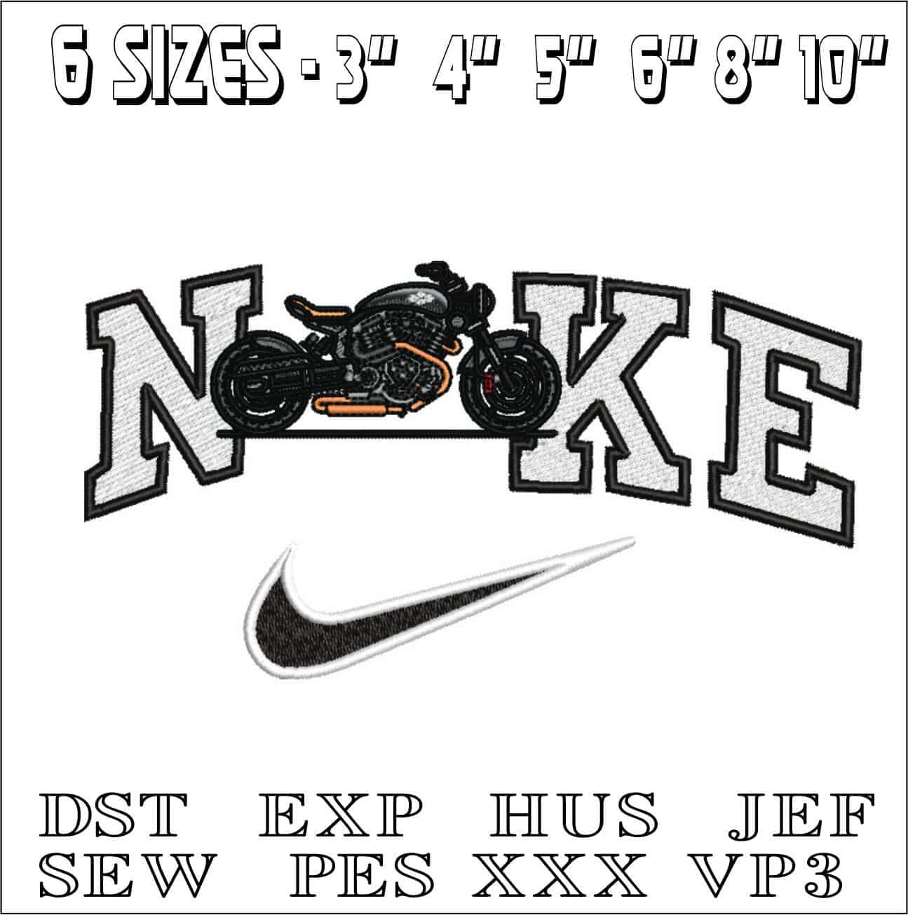 Nike Moto Harley Motorcycle-Elegant embroidery design file - instant download — view 2