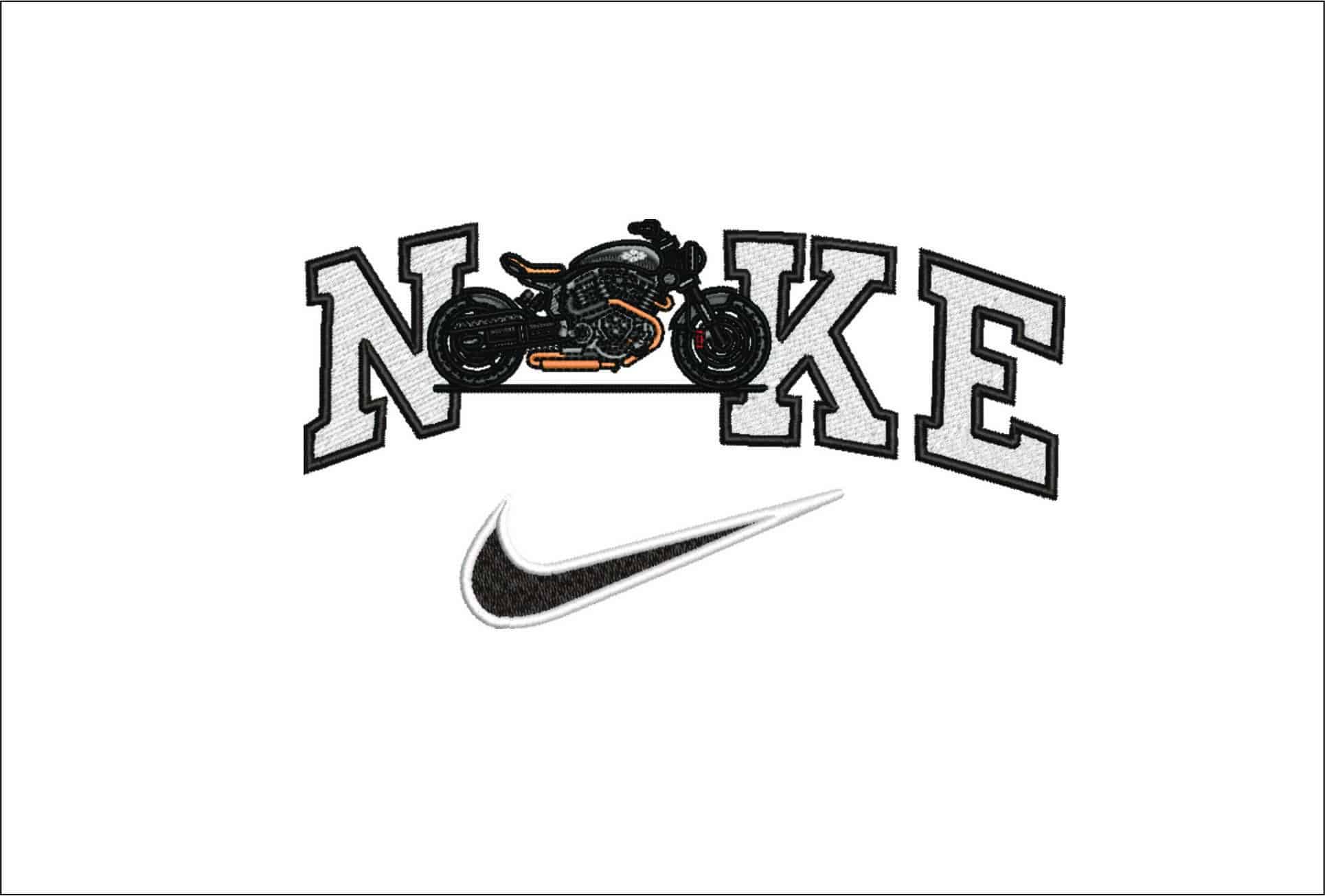 Nike Moto Harley Motorcycle-Elegant embroidery design file - instant download