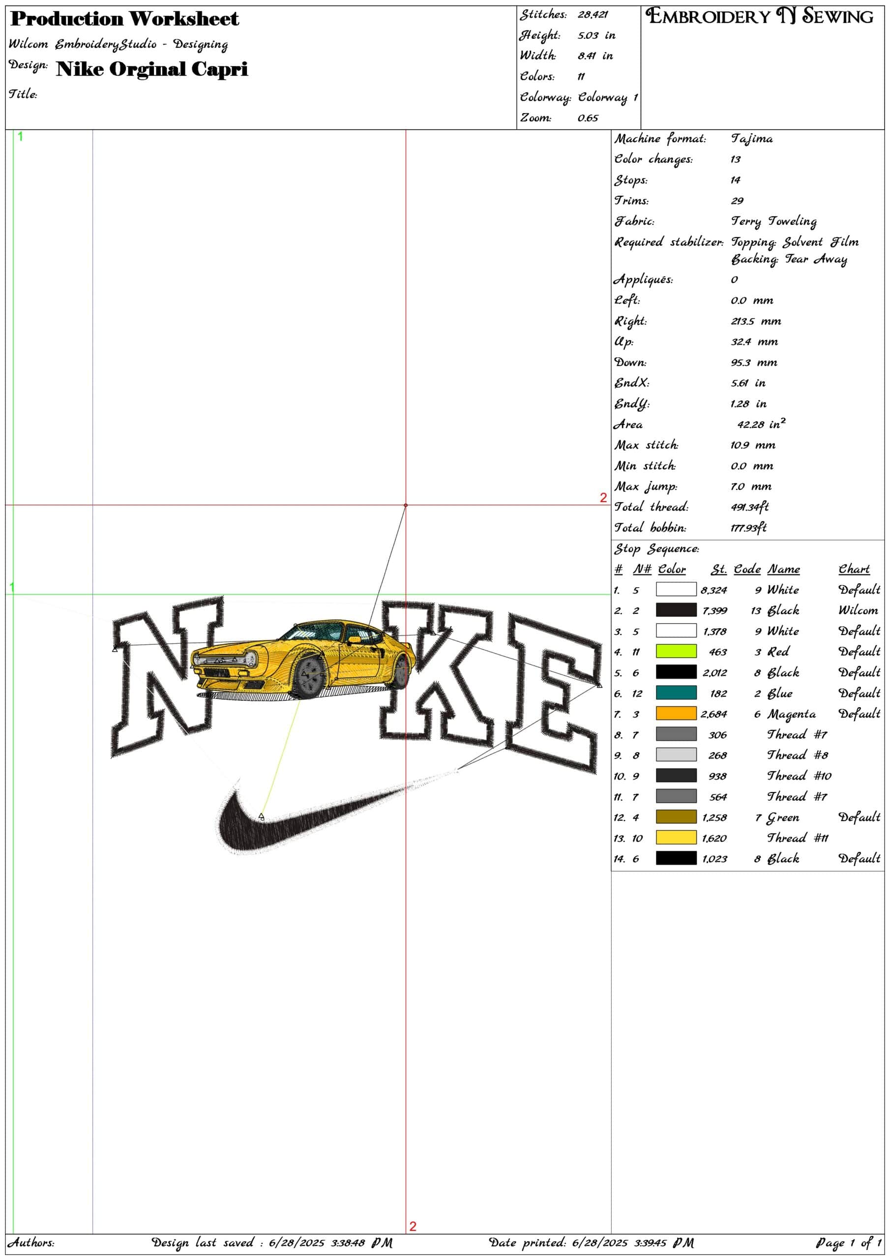 Nike Original Capri-Elegant embroidery design file - instant download — view 3