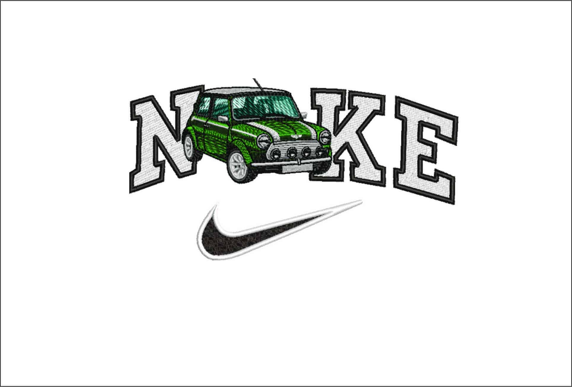 Nike Original Mini Cooper Rover 1.3i-Elegant embroidery design file - instant download