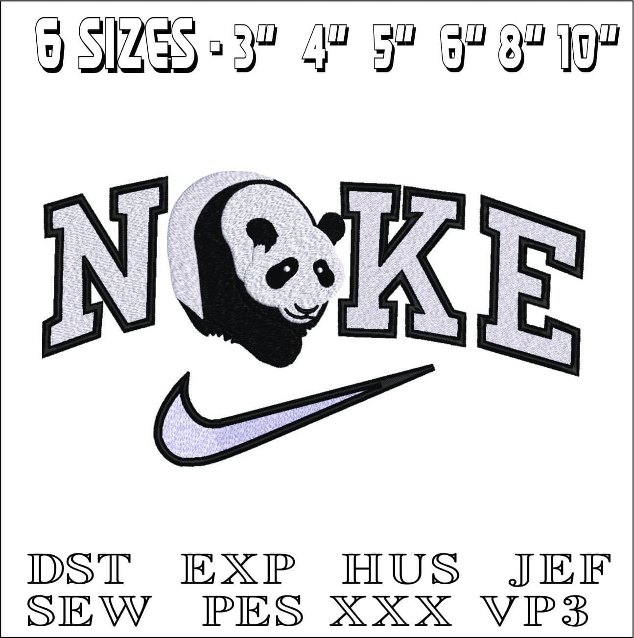 Nike Panda-Elegant embroidery design file - instant download — view 2