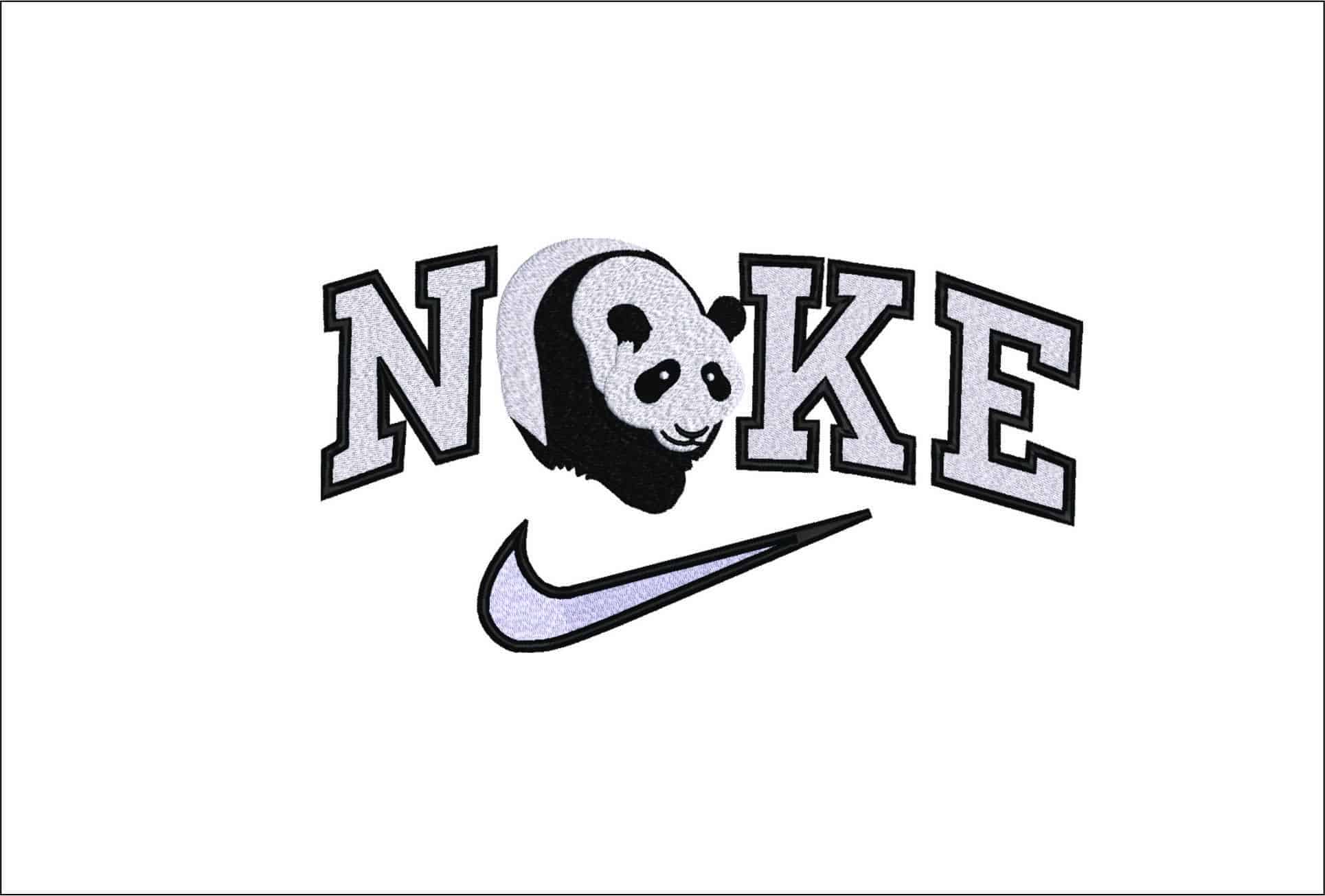 Nike Panda-Elegant embroidery design file - instant download