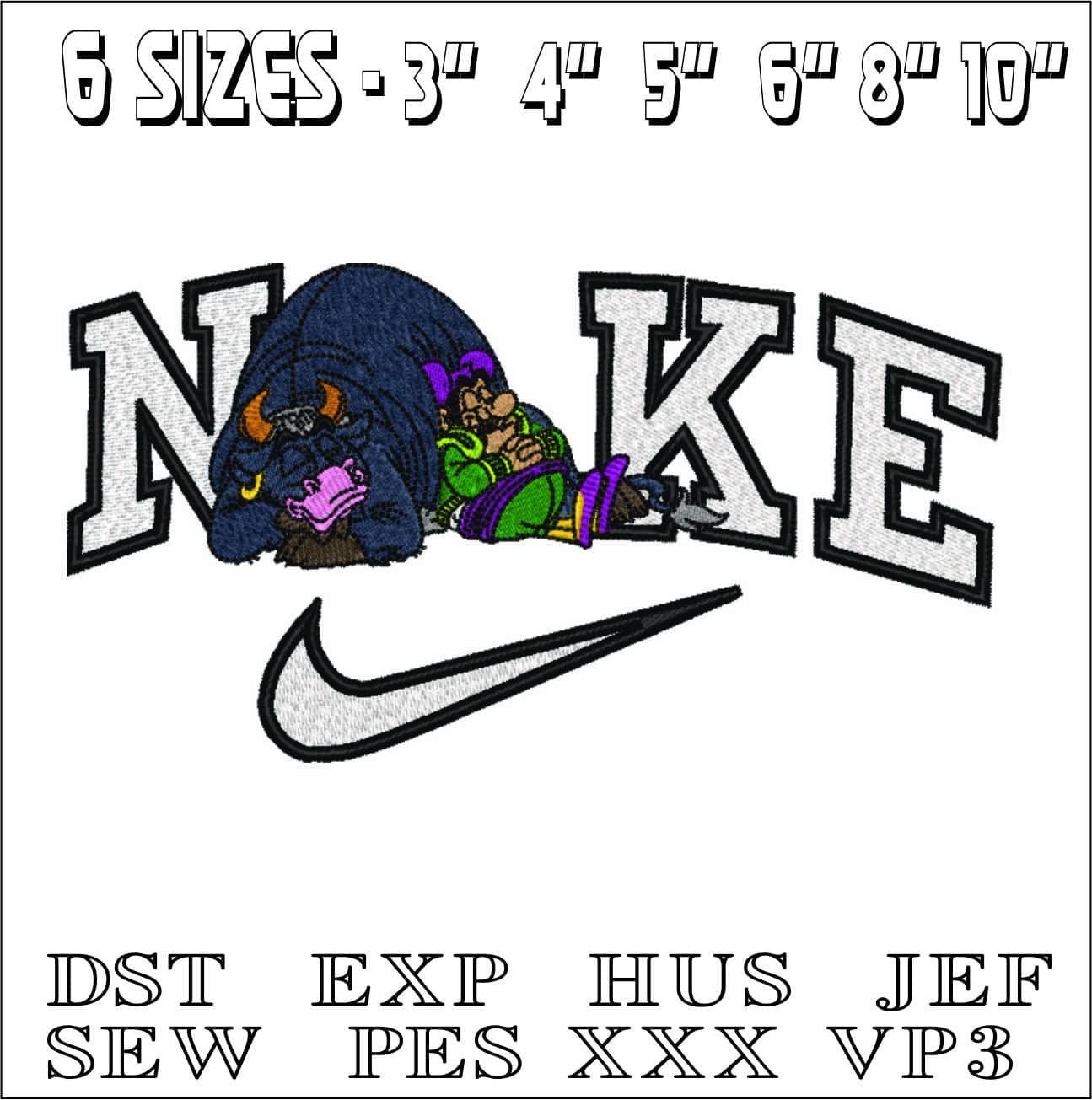 Nike Piccolo Coro Bull and Bull Fighter-Elegant embroidery design file - instant download — view 2