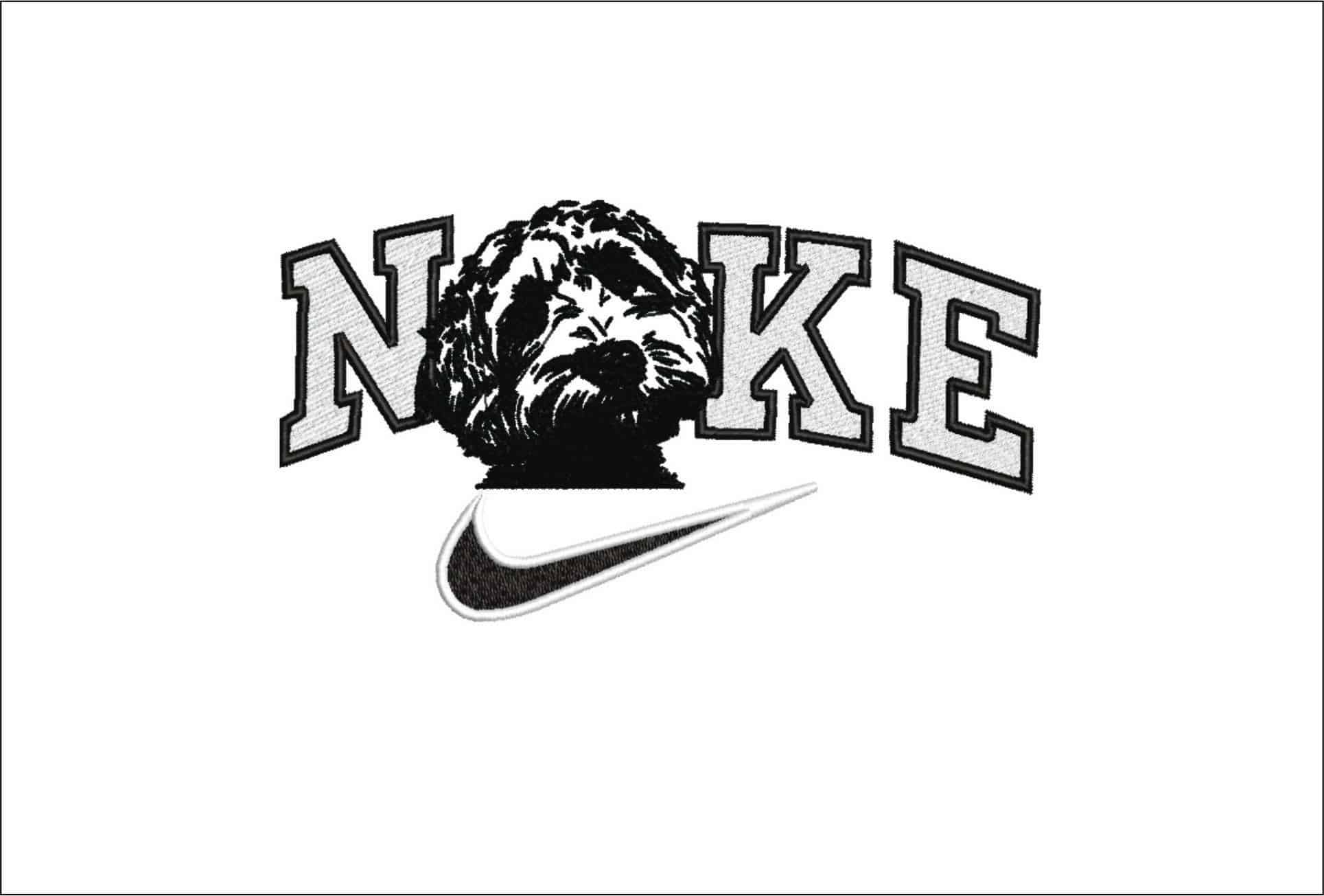 Nike Poodle Face-Elegant embroidery design file - instant download