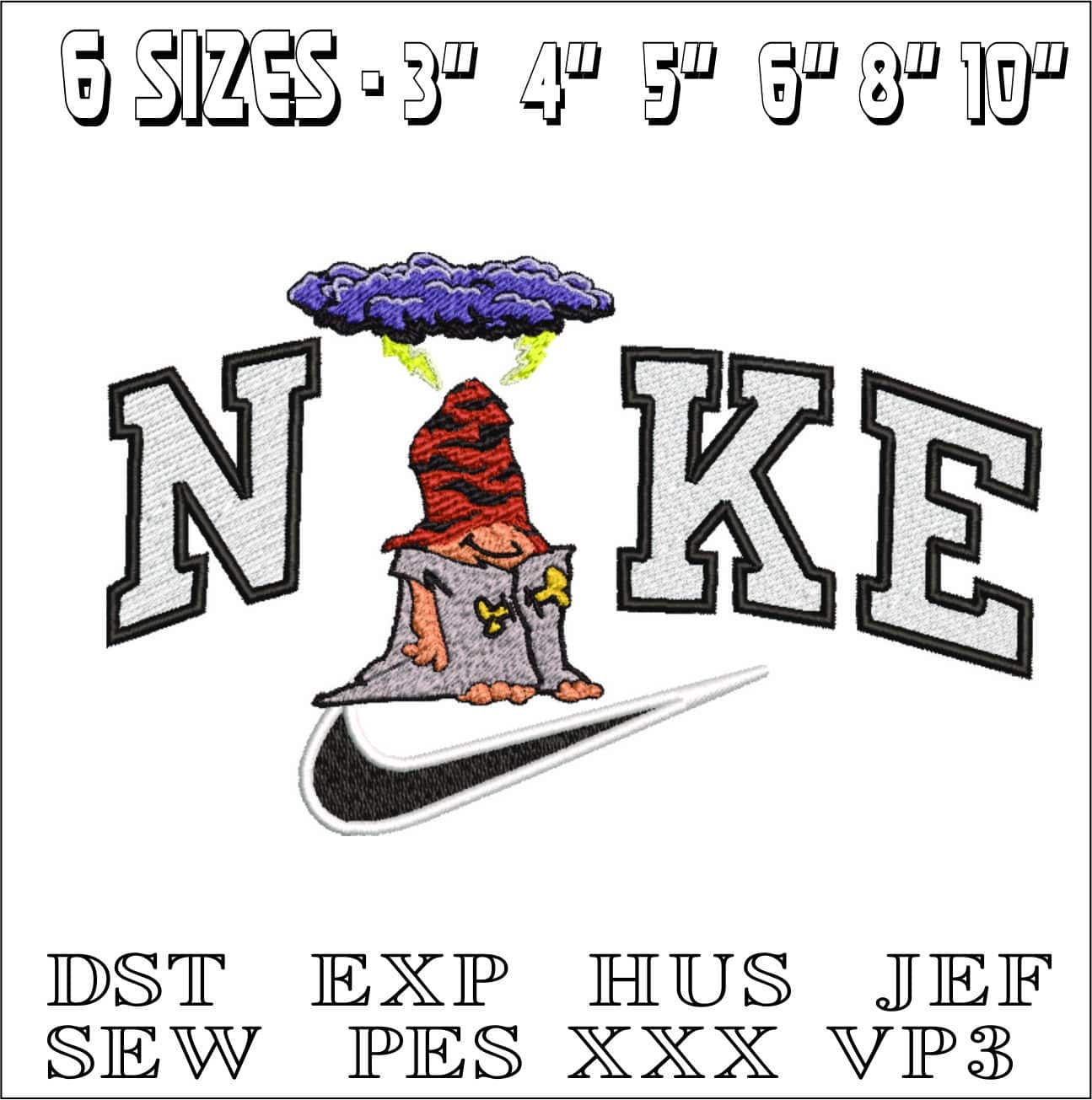 Nike Schleprock Flintstones-Elegant embroidery design file - instant download — view 2