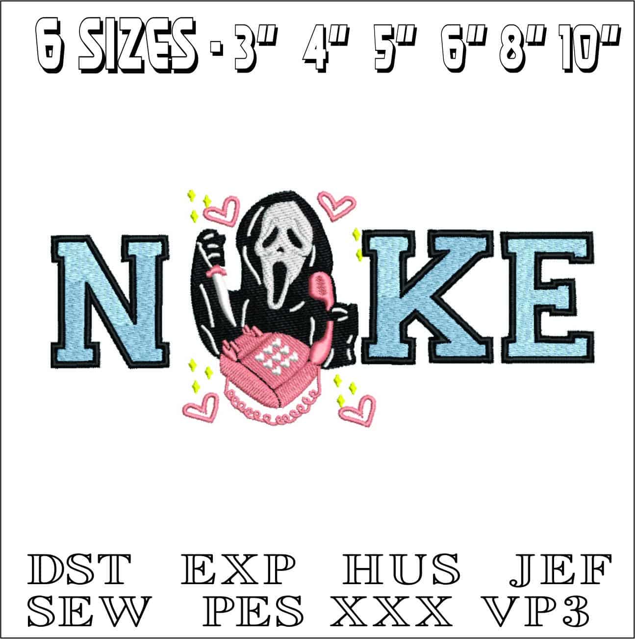 Nike Scream Halloween-Elegant embroidery design file - instant download — view 2