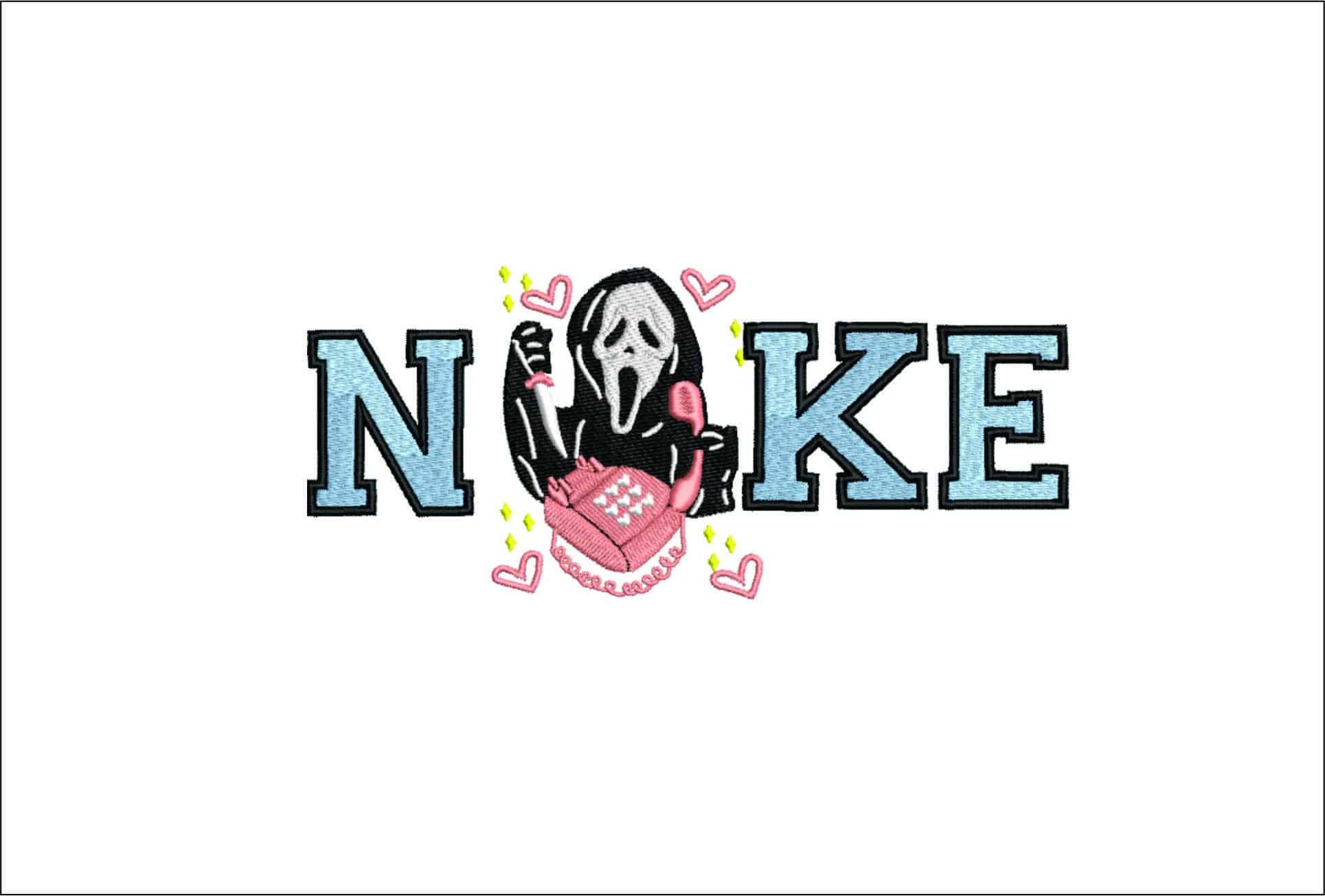 Nike Scream Halloween-Elegant embroidery design file - instant download