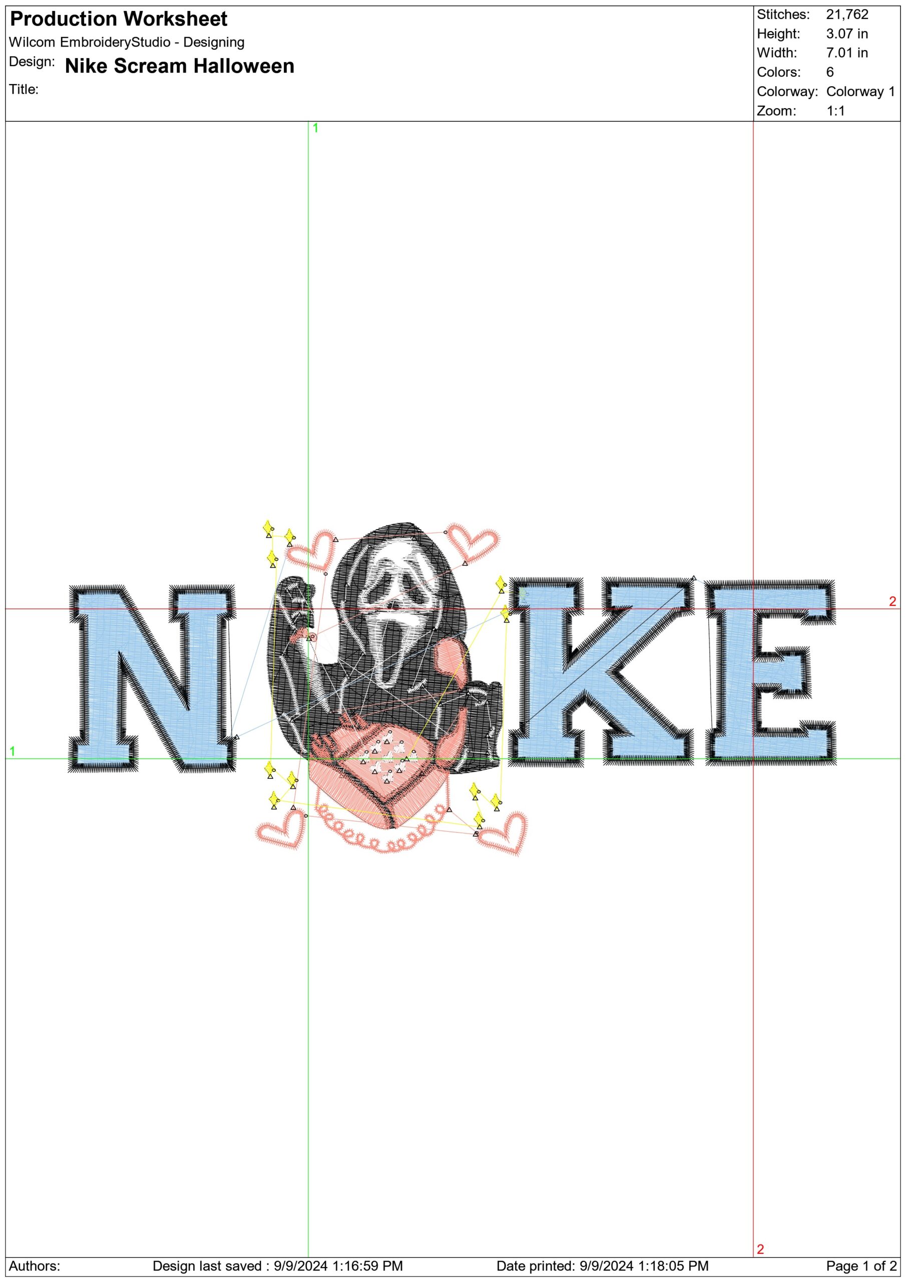 Nike Scream Halloween-Elegant embroidery design file - instant download — view 3