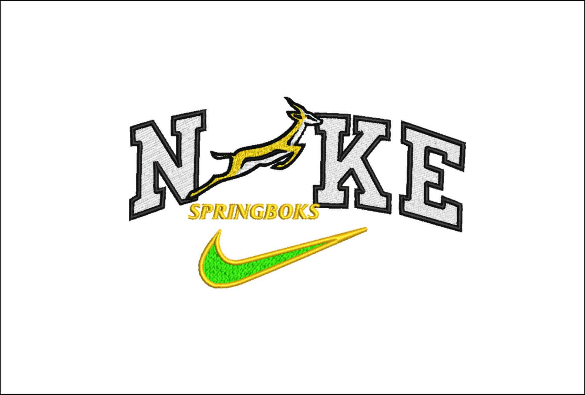 Nike Springbok with writing-Elegant embroidery design file - instant download