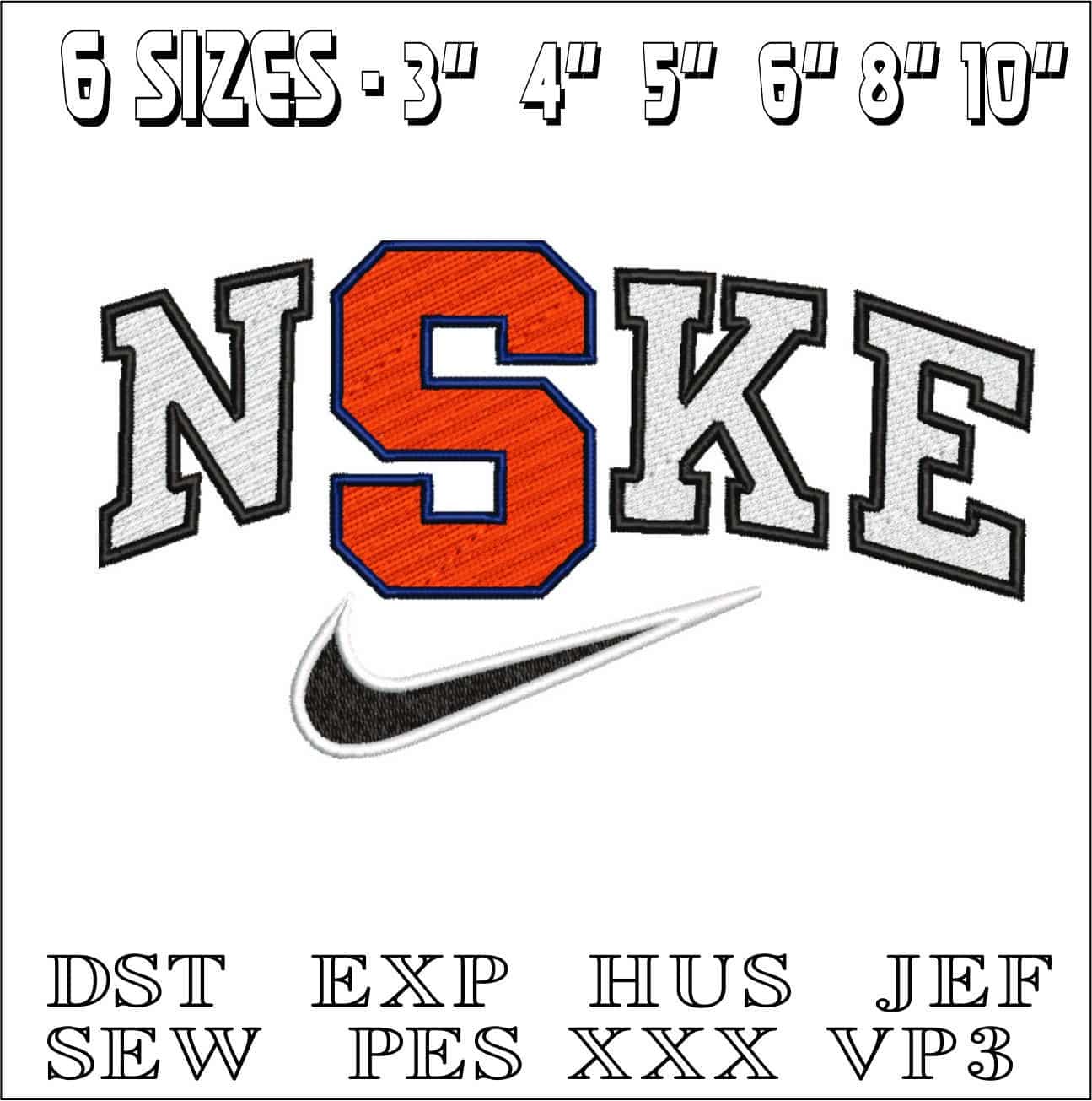 Nike Syracuse S-Elegant embroidery design file - instant download — view 2