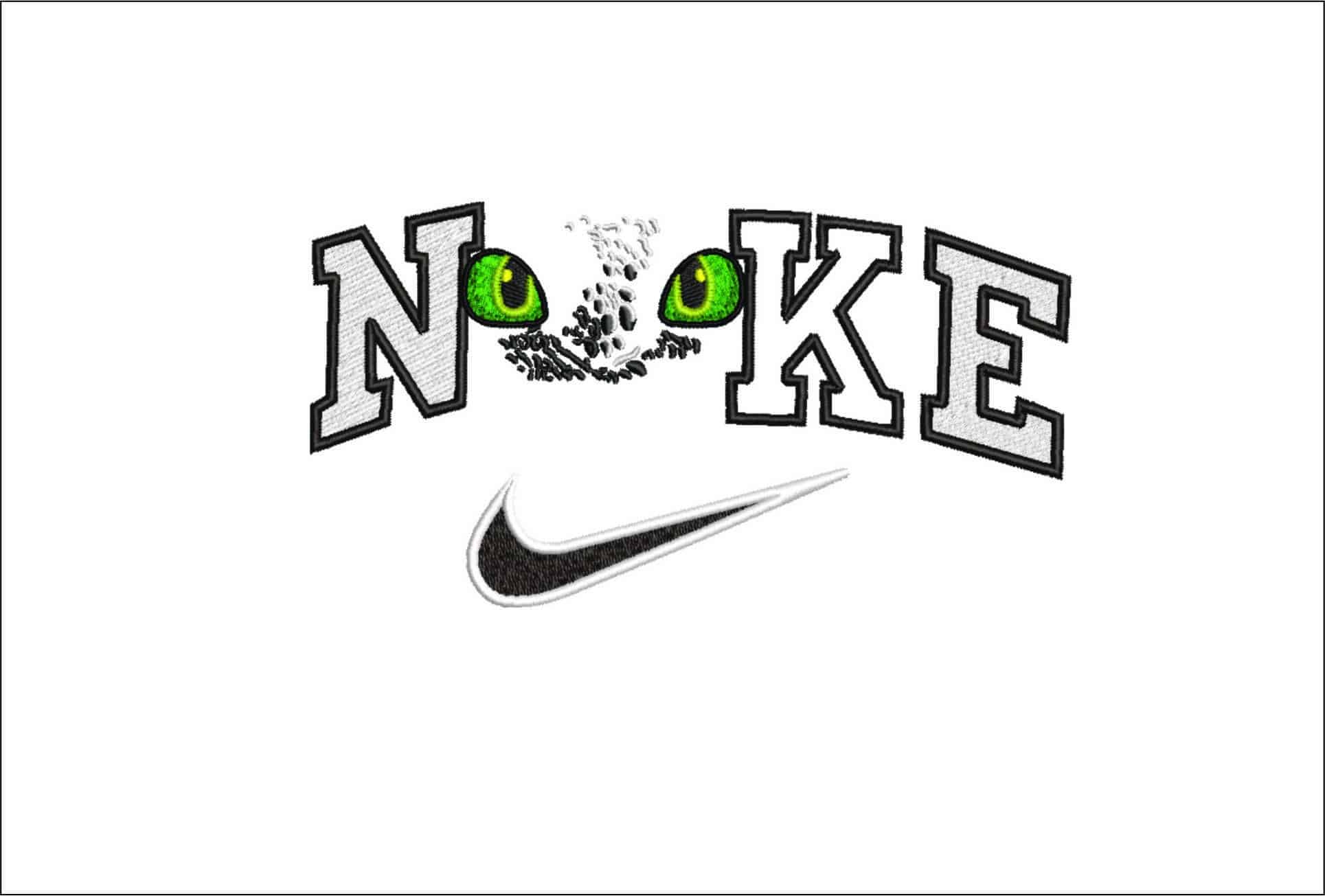 Nike Toothless eyes How to train a dragon-Elegant embroidery design file - instant download