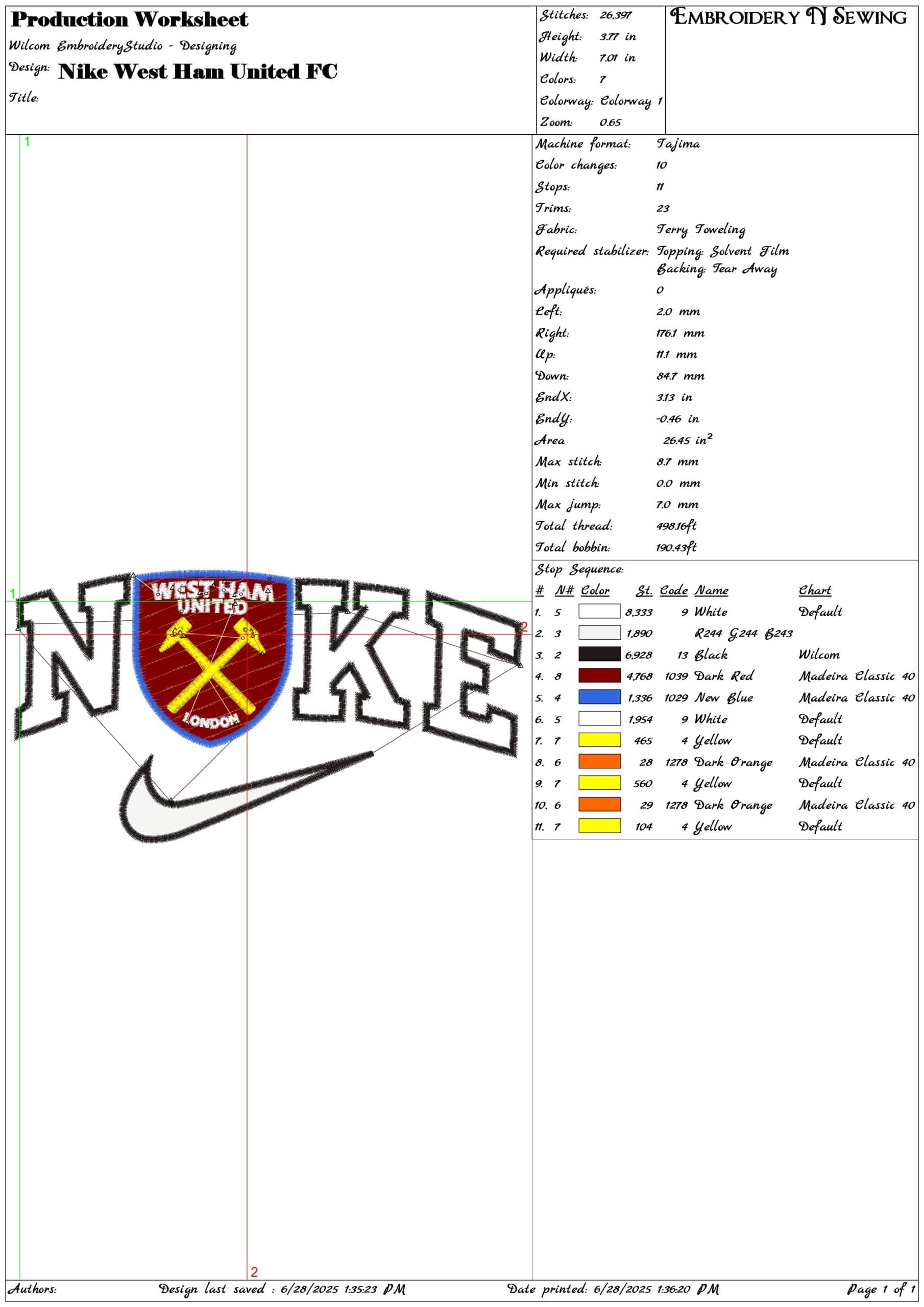 Nike West Ham United FC-Elegant embroidery design file - instant download — view 3