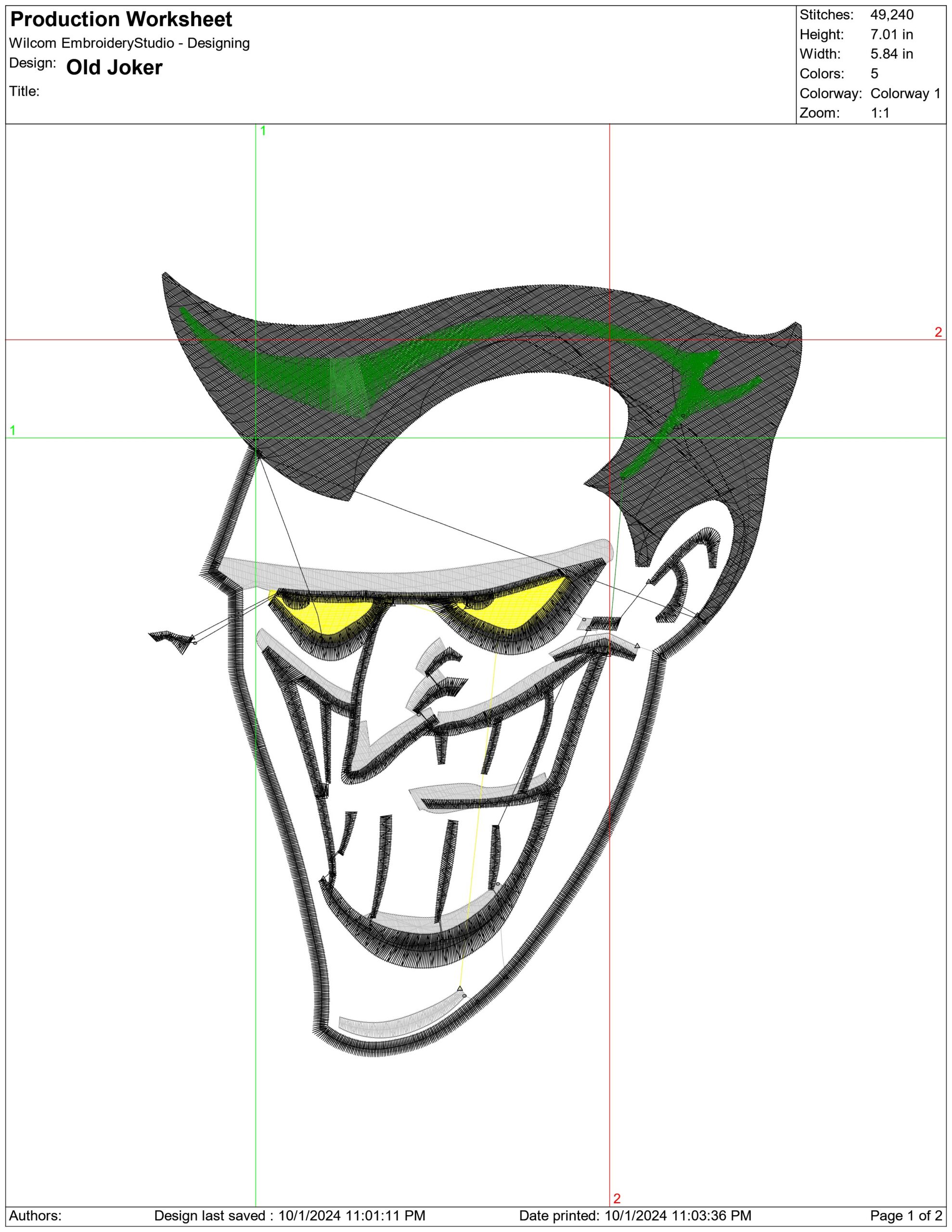 Old Joker-Elegant embroidery design file - instant download — view 4