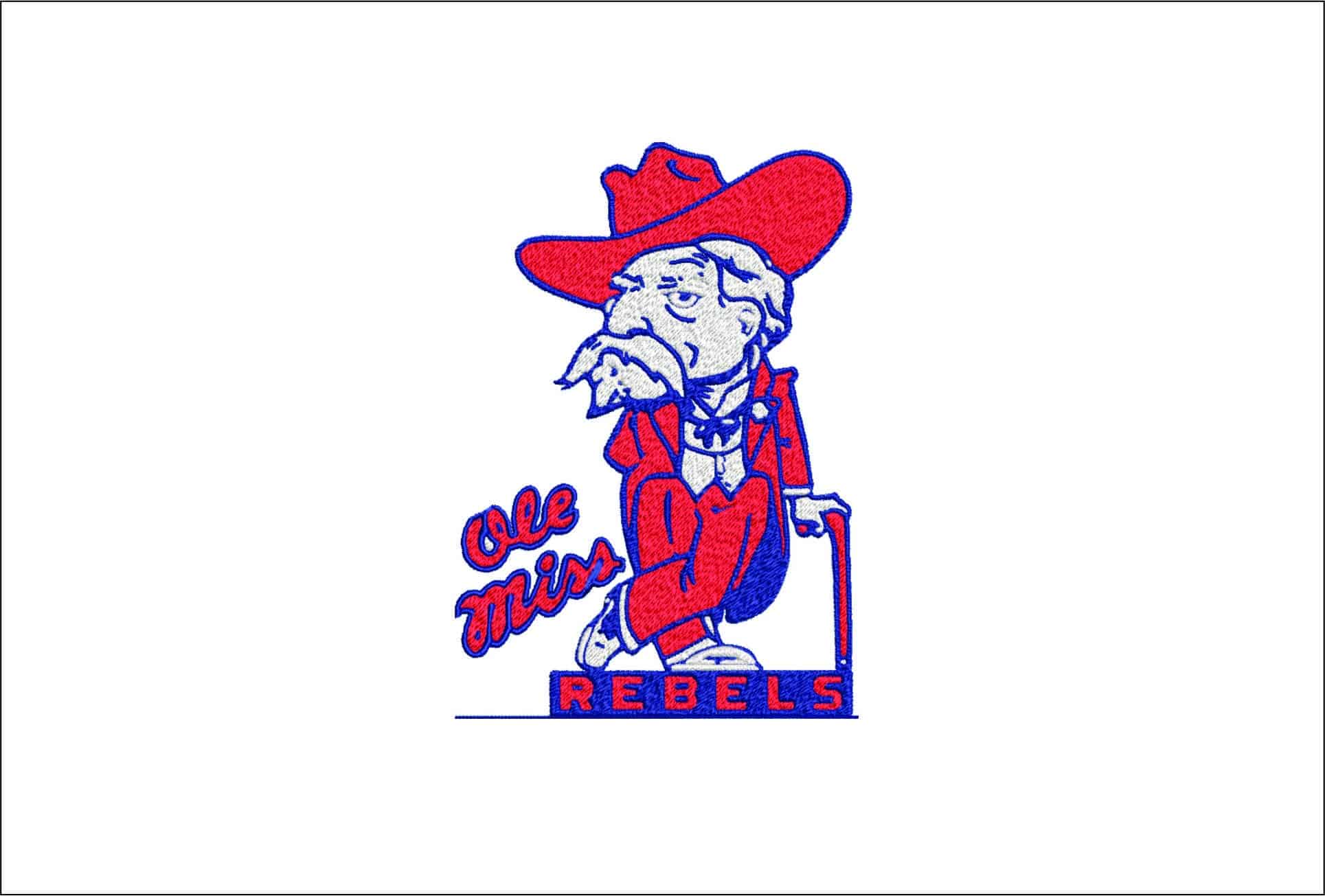 Ole Miss Rebel-Elegant embroidery design file - instant download