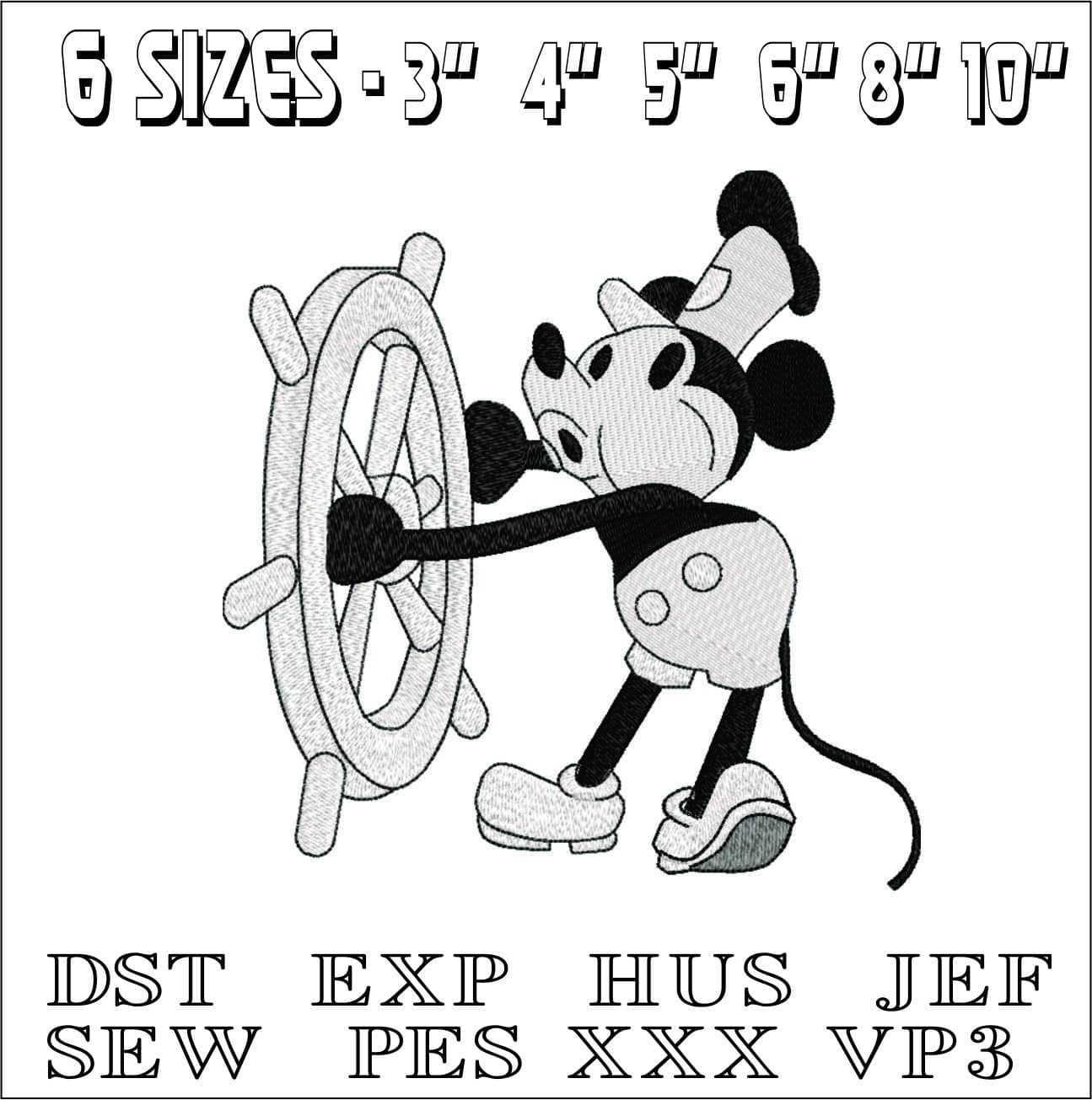 Original Mickey Mouse-Elegant embroidery design file - instant download — view 2