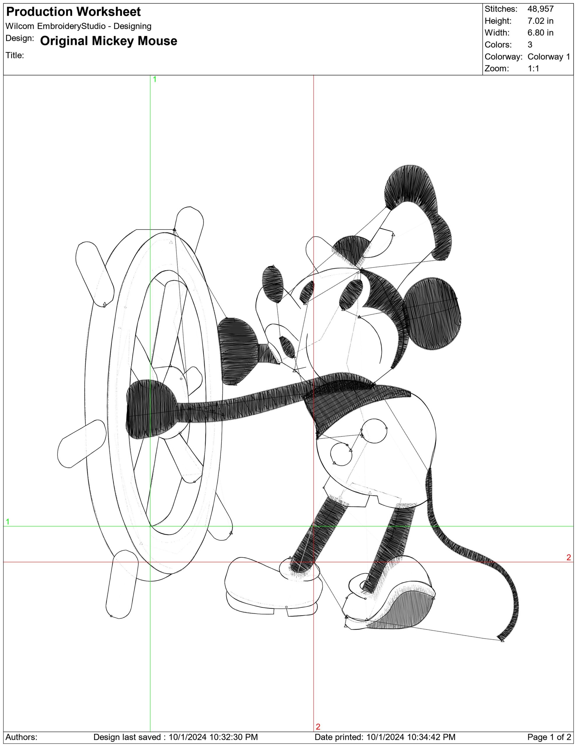 Original Mickey Mouse-Elegant embroidery design file - instant download — view 4