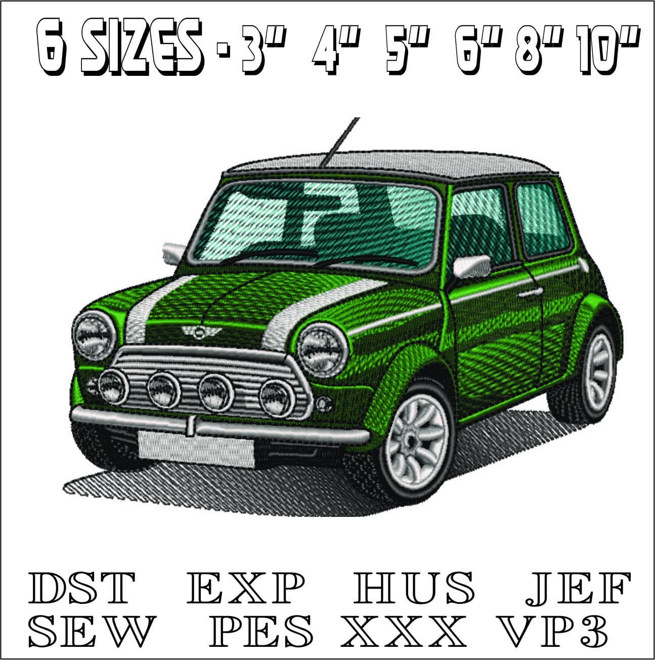 Original Mini Cooper Rover 1.3i-Elegant embroidery design file - instant download — view 2