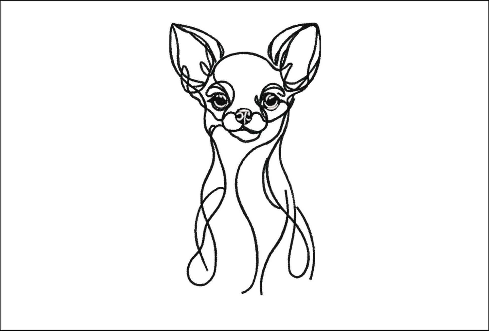 Outline of Chiwawa-Elegant embroidery design file - instant download