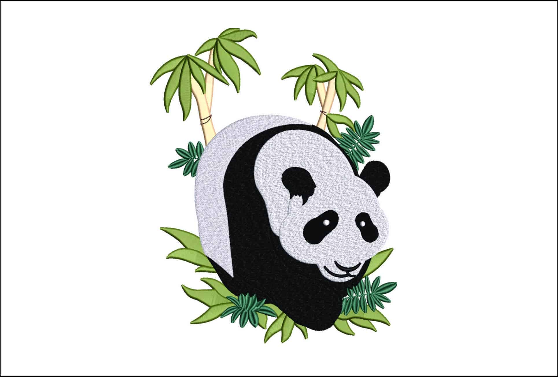 Panda in Jungle-Elegant embroidery design file - instant download