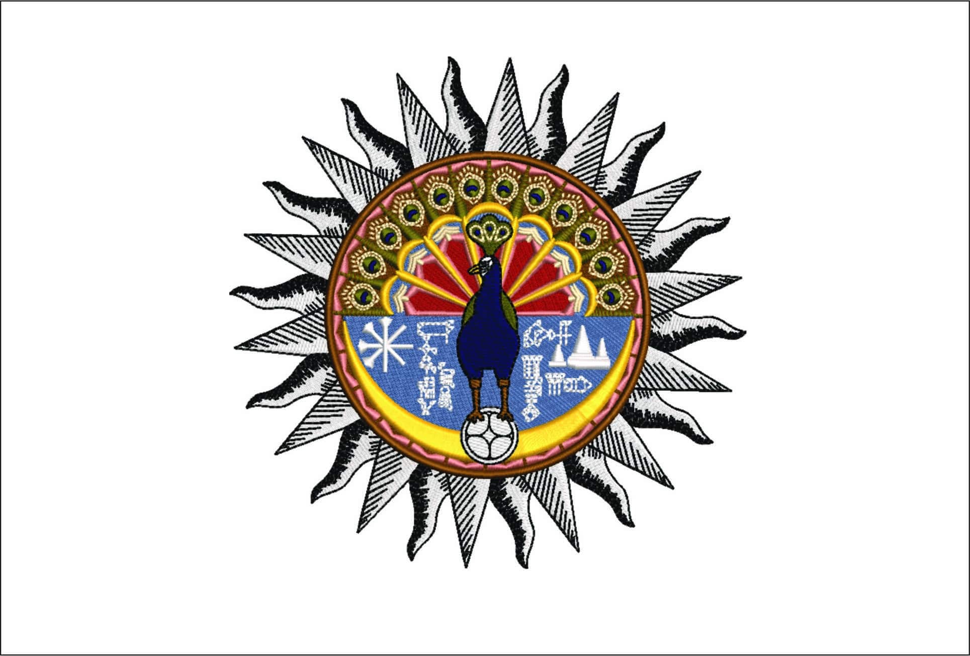 Peacock logo-Elegant embroidery design file - instant download
