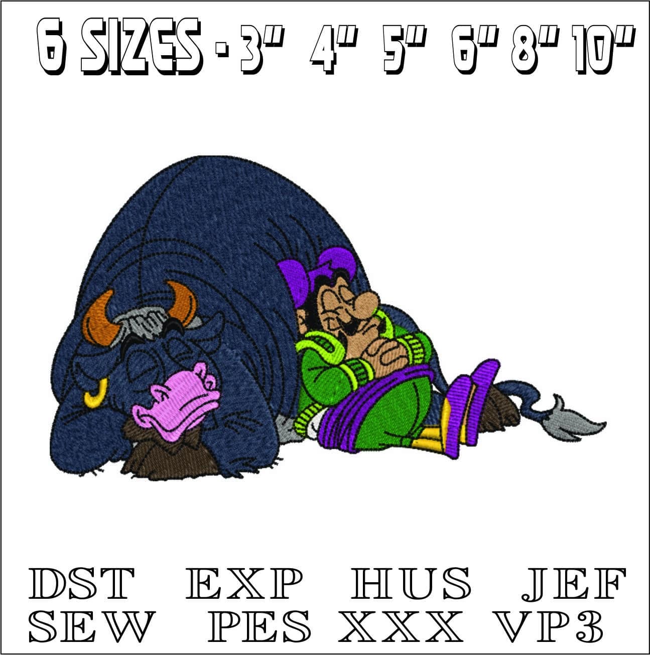 Piccolo Coro Bull and Bull Fighter-Elegant embroidery design file - instant download — view 2