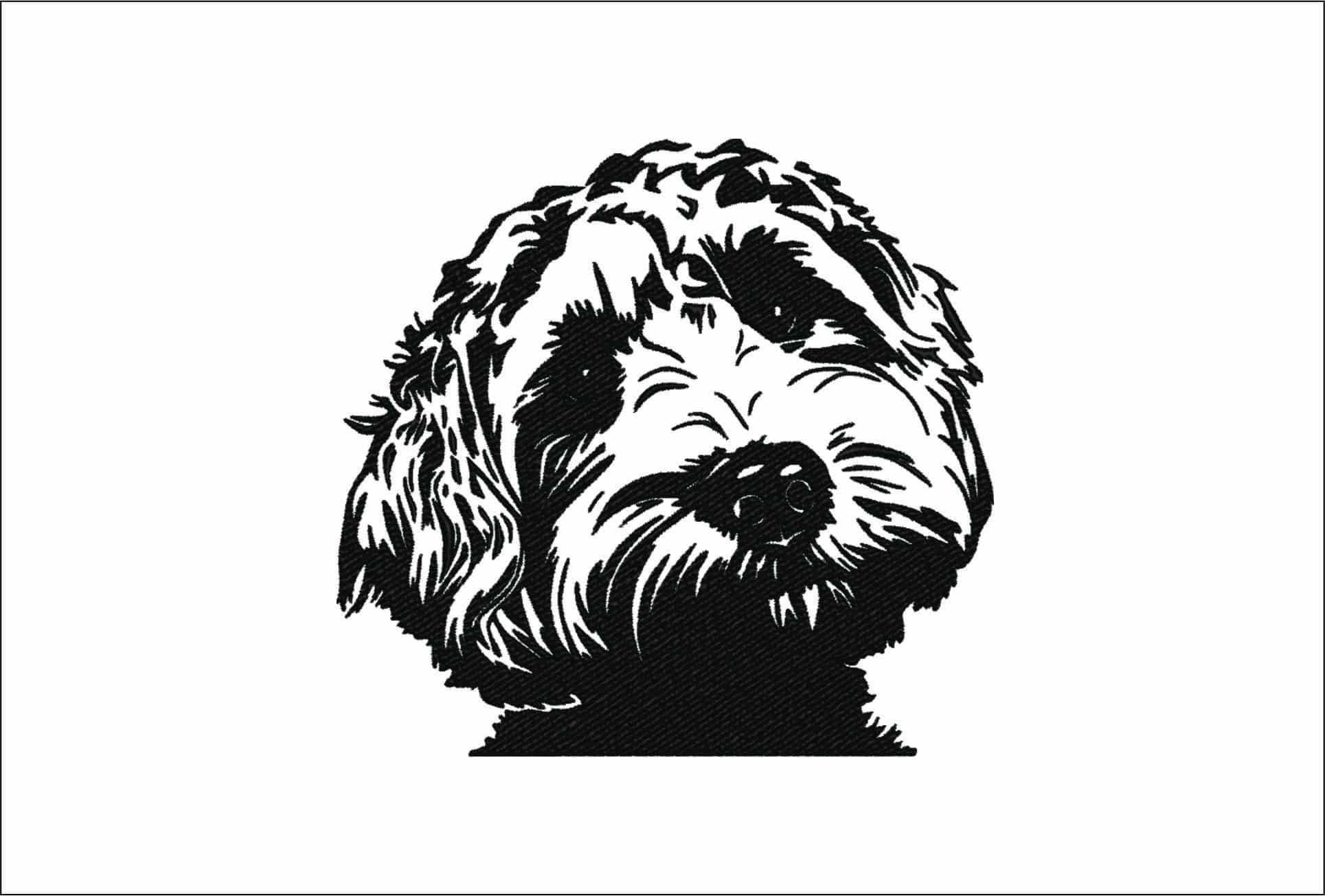 Poodle Face-Elegant embroidery design file - instant download