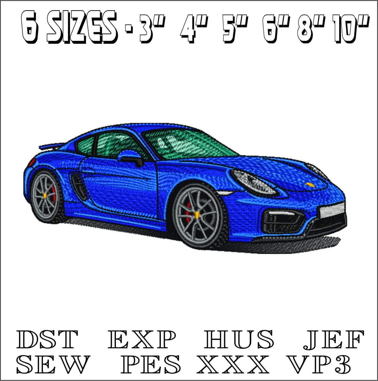 Porsche Cayman 981 GTS-Elegant embroidery design file - instant download — view 2