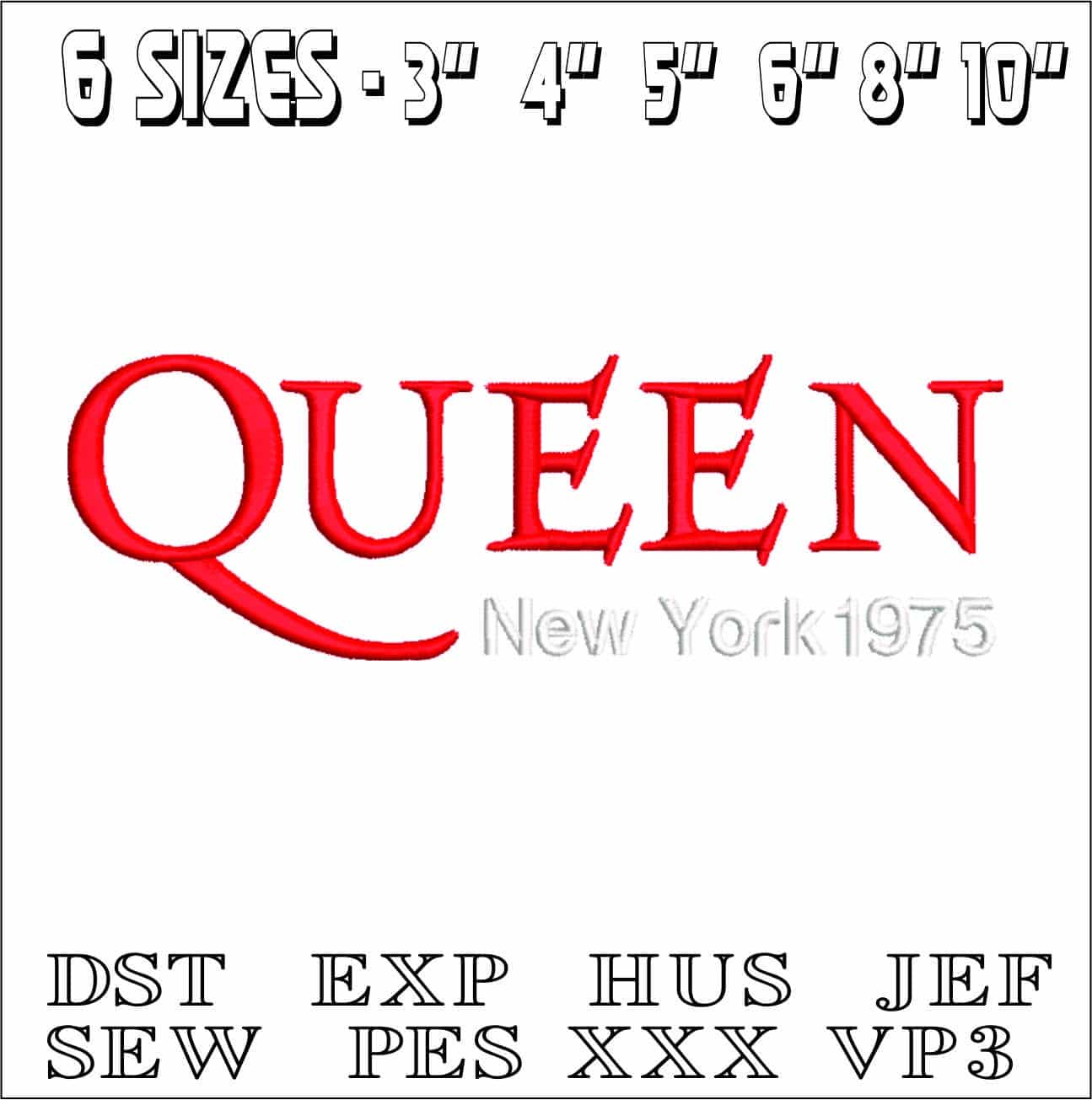 Queen 1975-Elegant embroidery design file - instant download — view 2