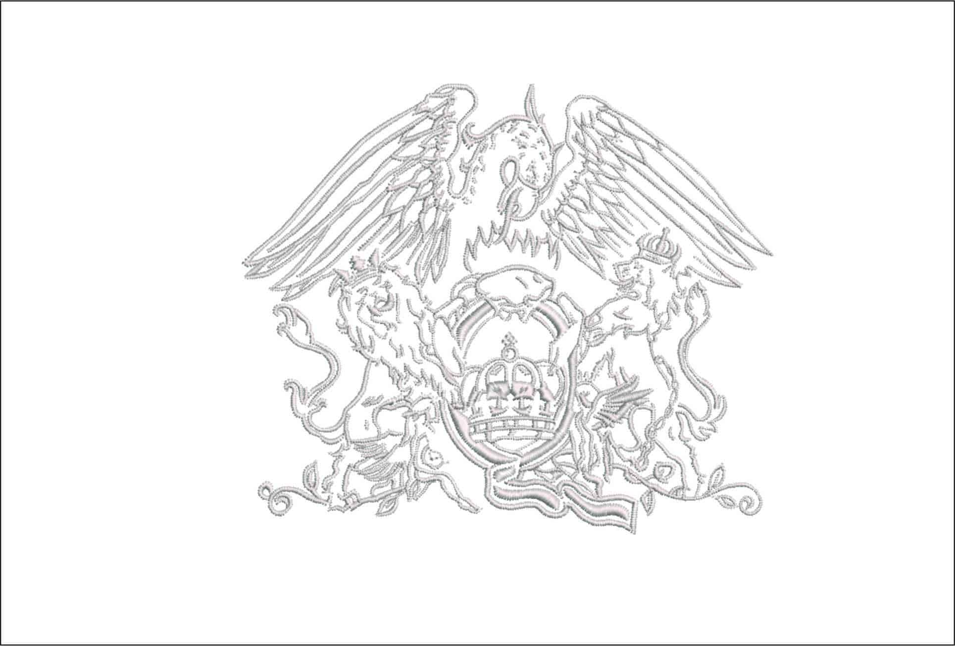 Queen Logo-Elegant embroidery design file - instant download