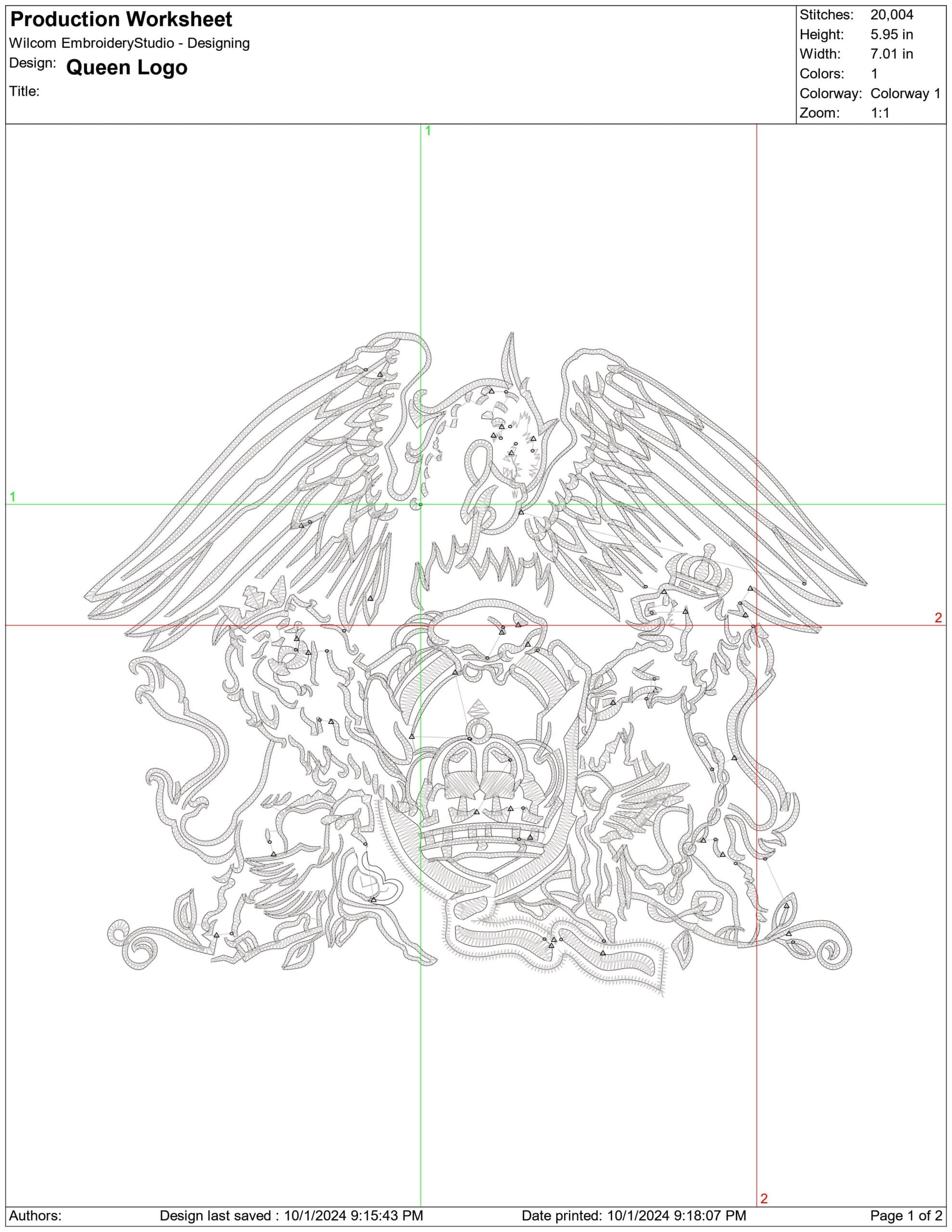Queen Logo-Elegant embroidery design file - instant download — view 4