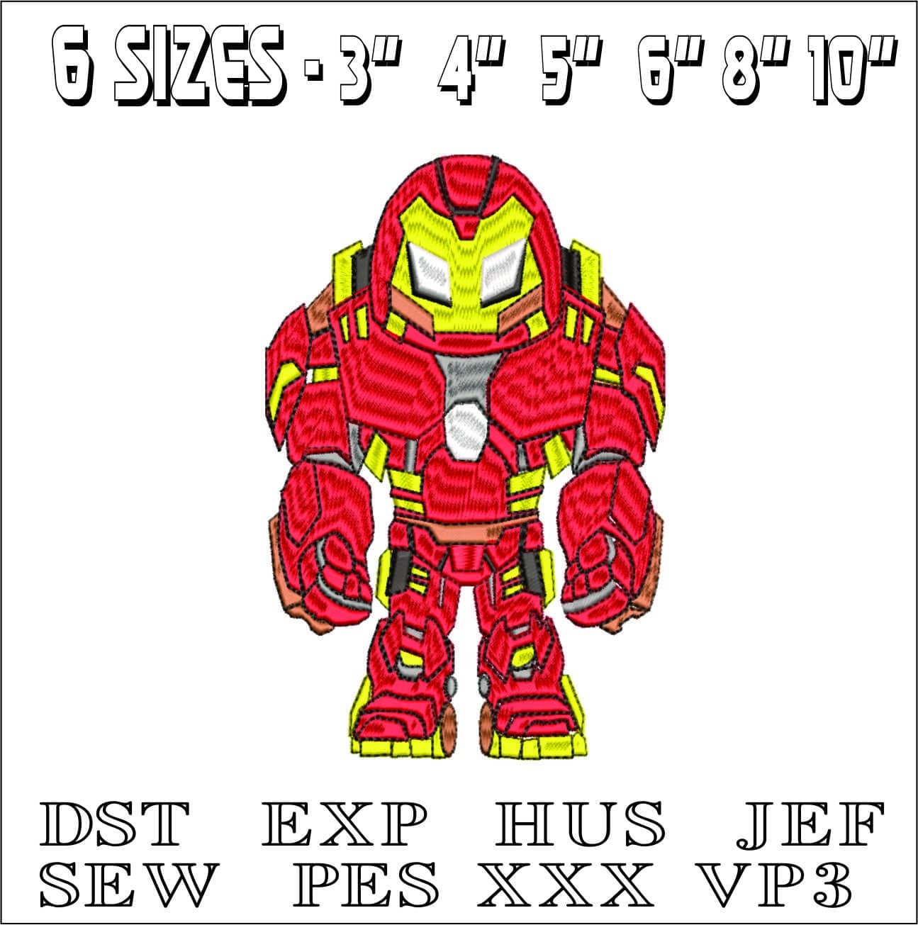 Robot Ironman-Elegant embroidery design file - instant download — view 2