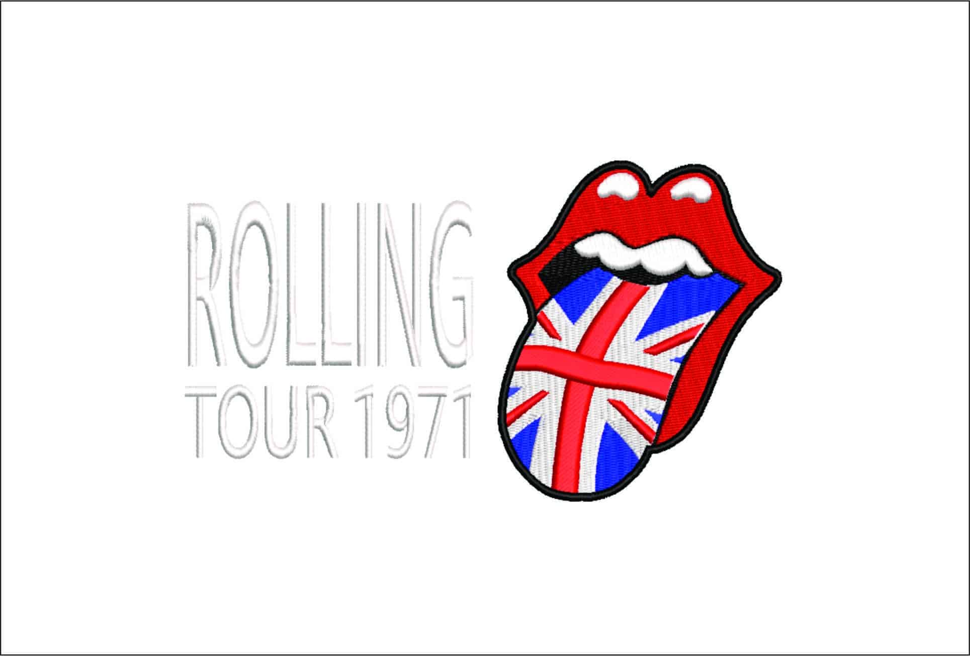 Rolling Stones Tour-Elegant embroidery design file - instant download