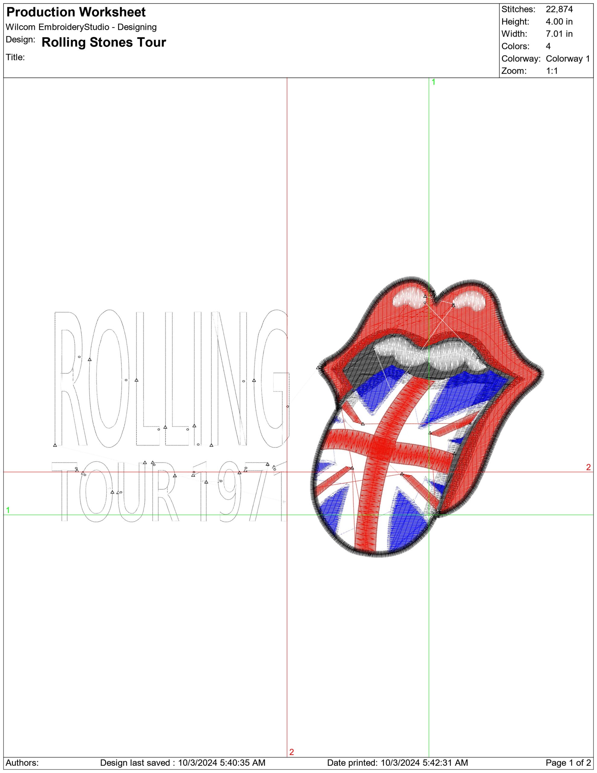 Rolling Stones Tour-Elegant embroidery design file - instant download — view 4
