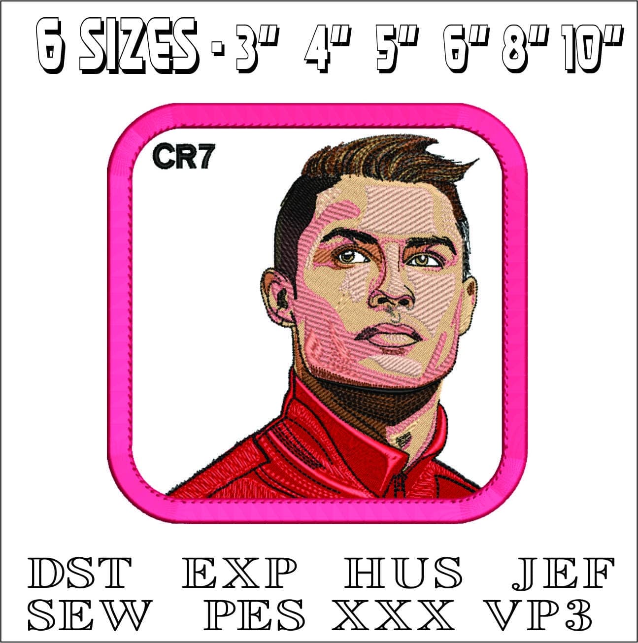 Ronaldo CR7 Frame-Elegant embroidery design file - instant download — view 2